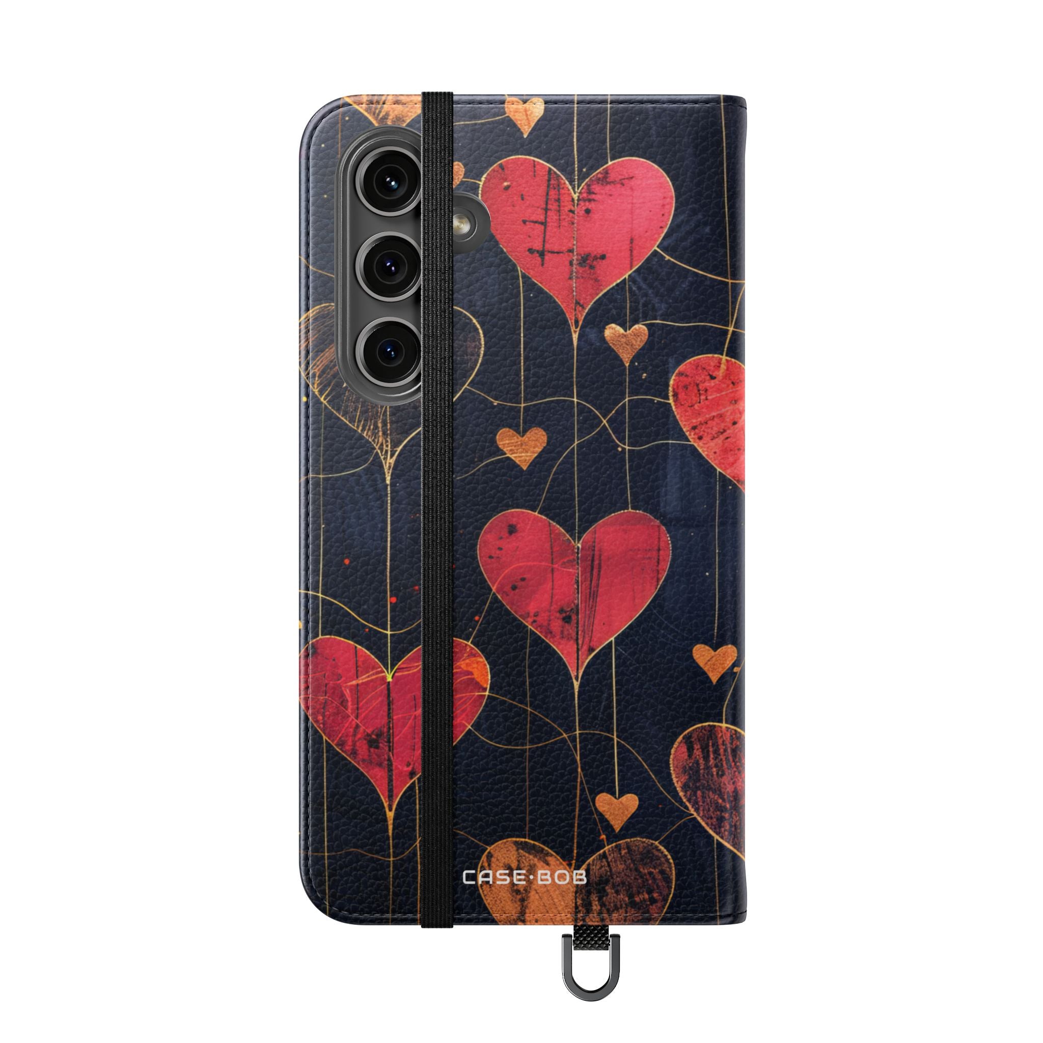 Textured Heart Grid - Samsung S24 Plus Case - Wallet