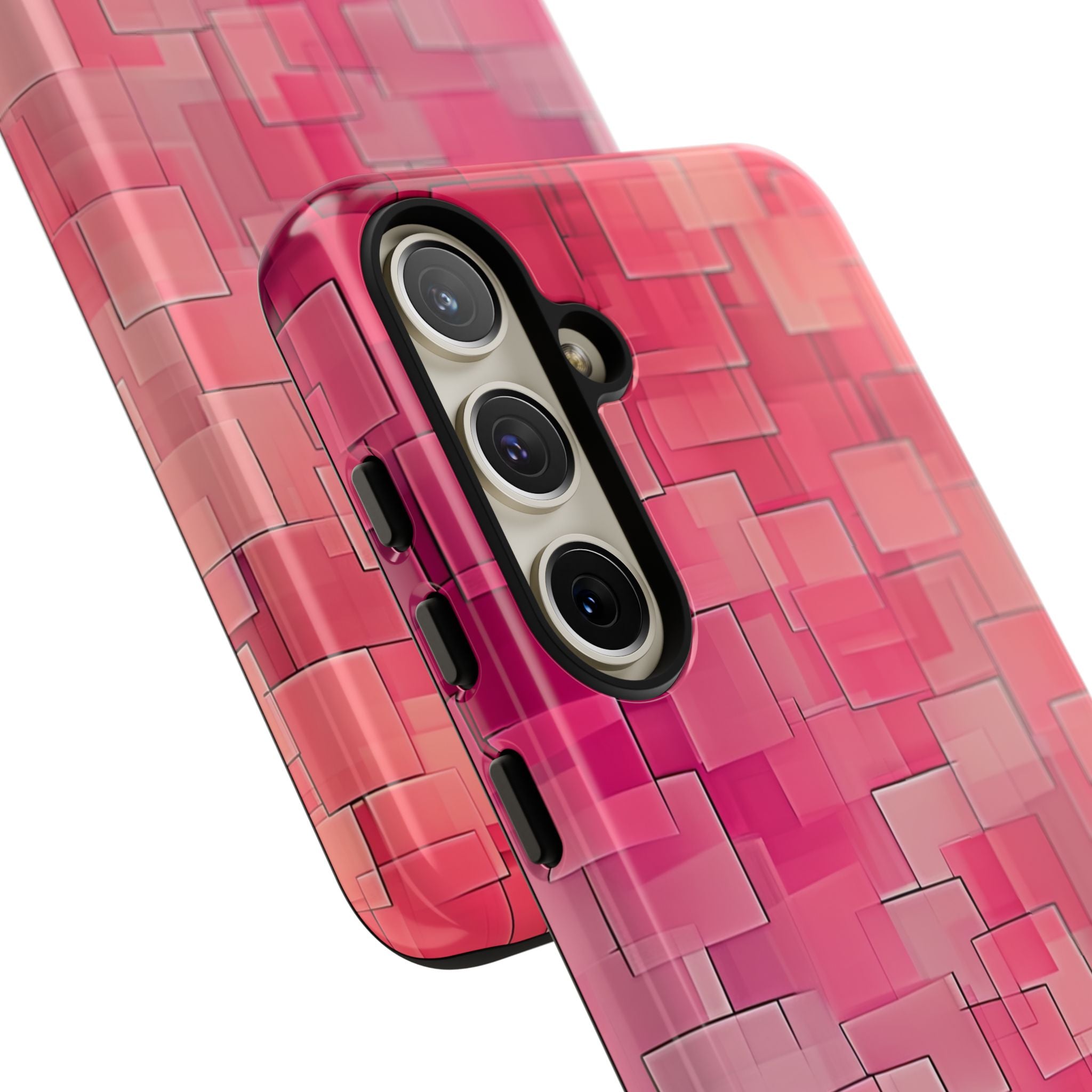 Gelaagde roze geometrie Samsung S24 - Tough