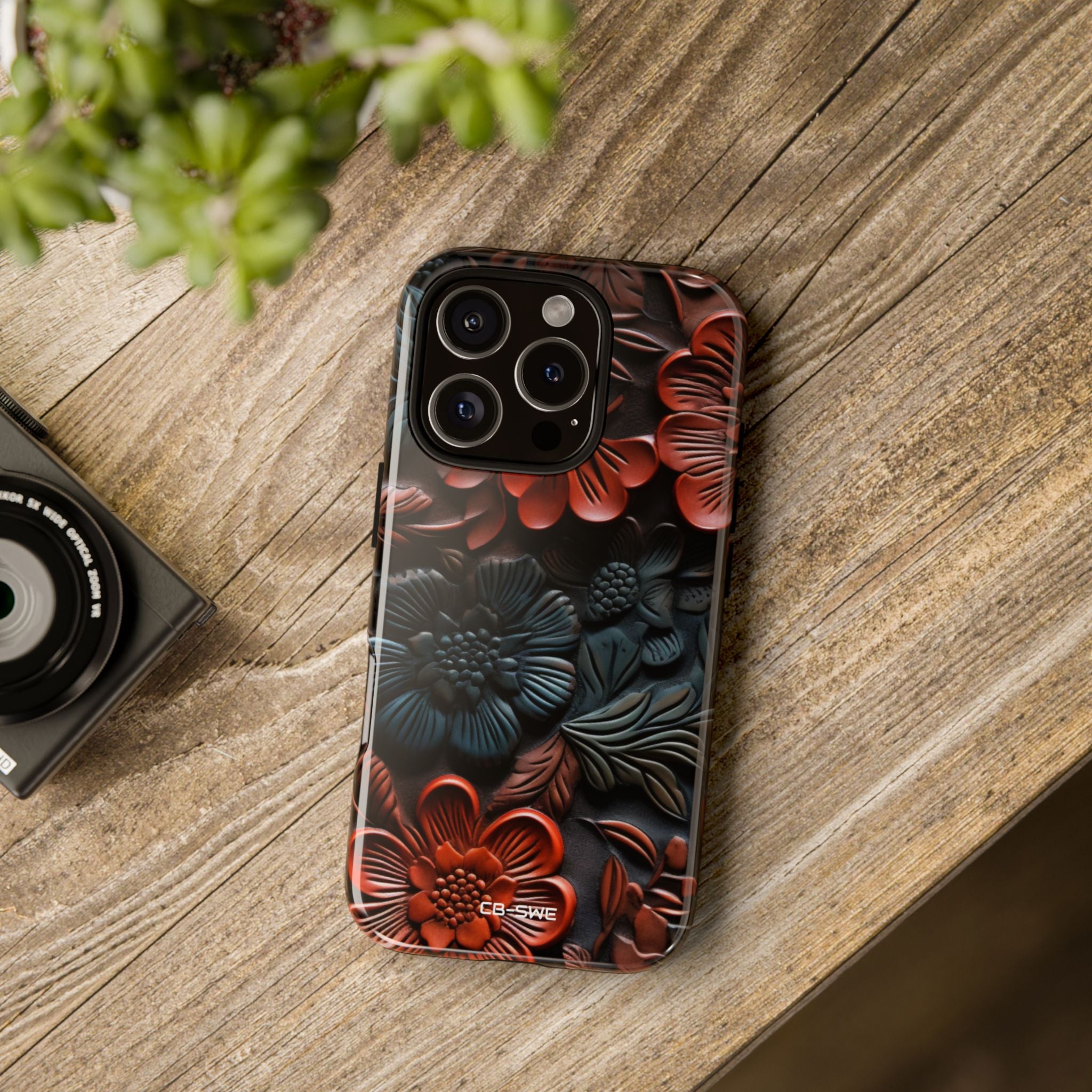 Sculpted Floral Elegance - iPhone Case
