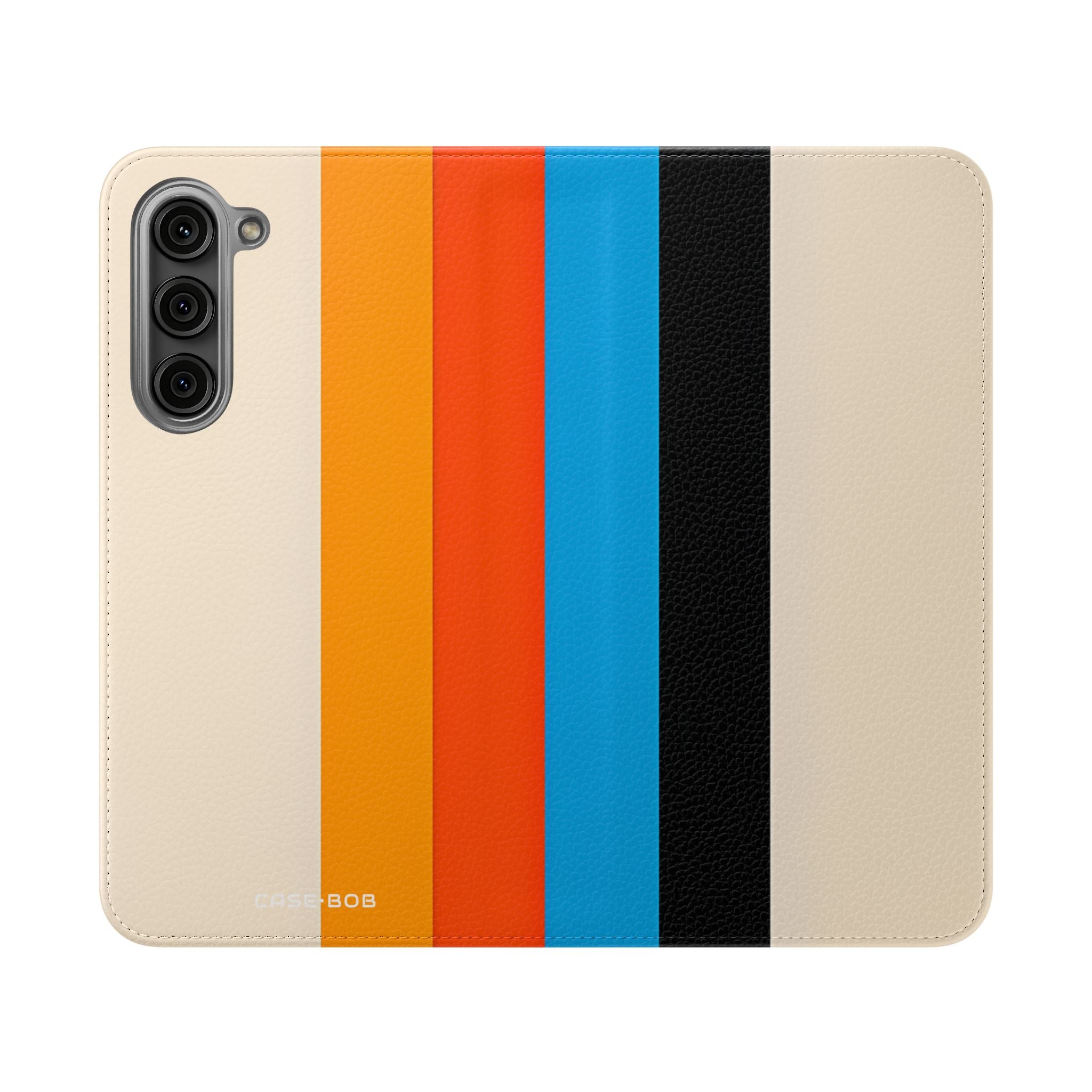 Sateenkaariraitoja beige - Samsung S23+ Case - Lompakkotyyppinen