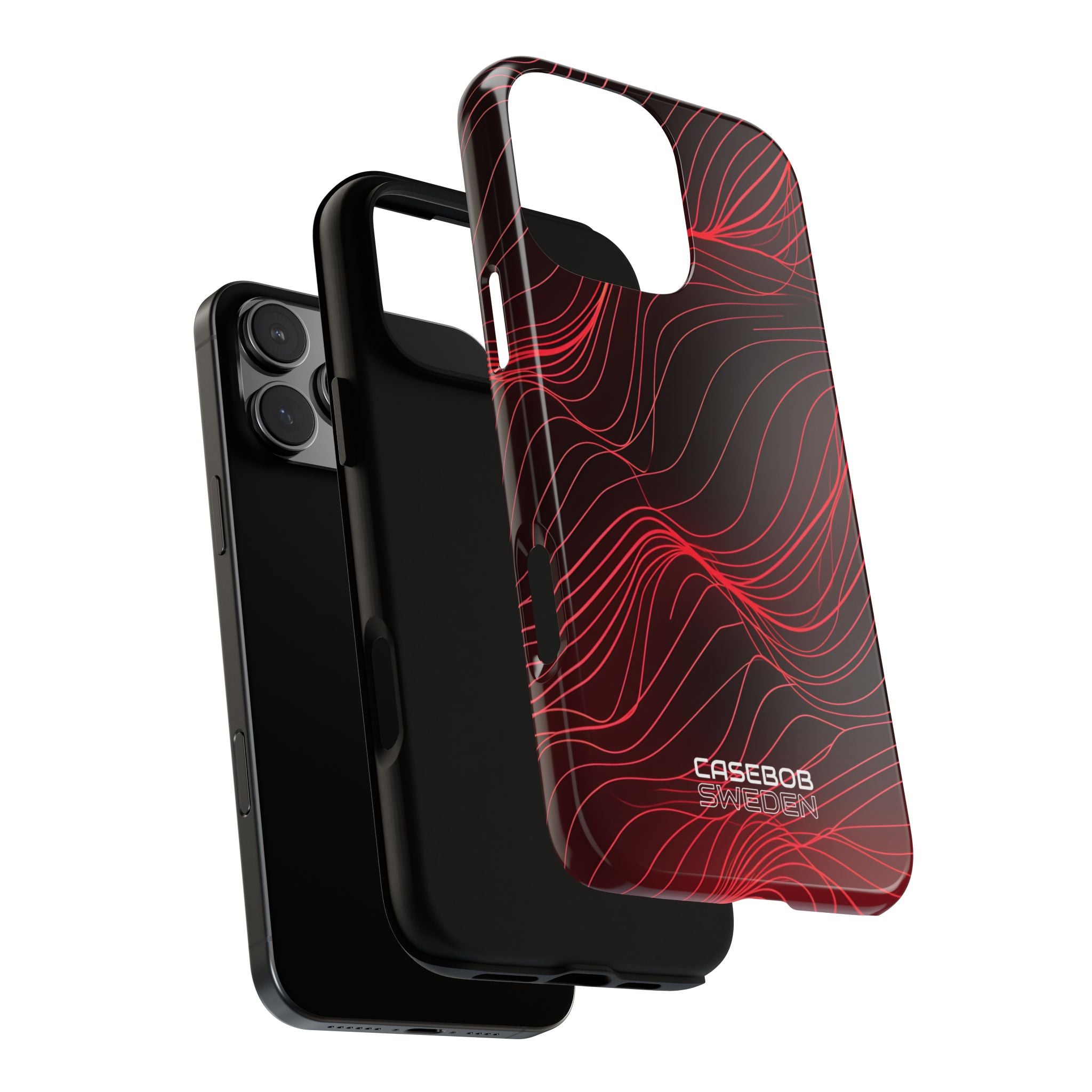 Crimson Waveform Flow iPhone 16 - Tough