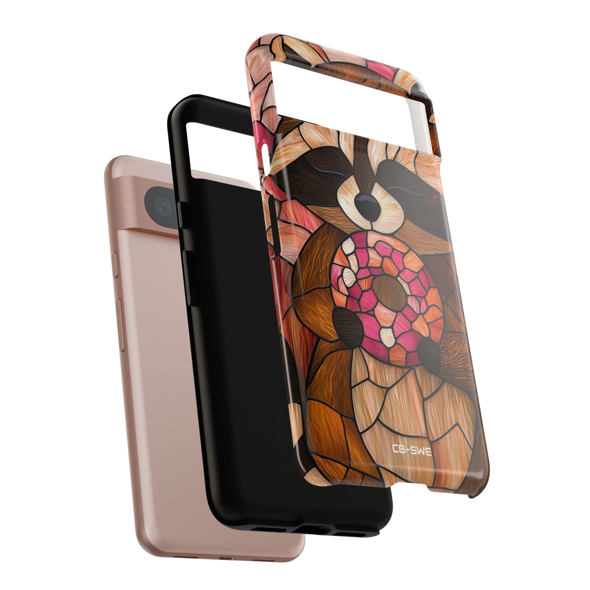 Raccoon Holds Donut - Google Pixel Case