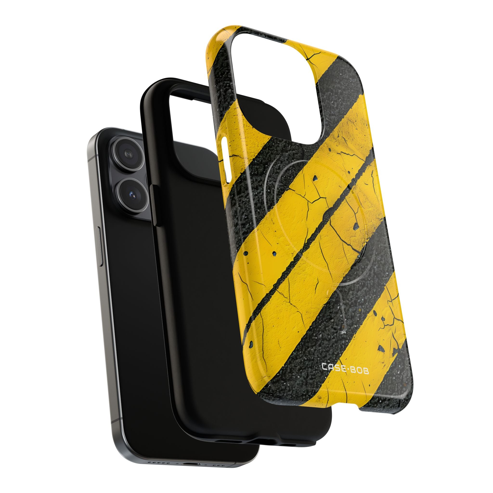 Yellow Stripe Distress iPhone 15 Pro Case - Tough+