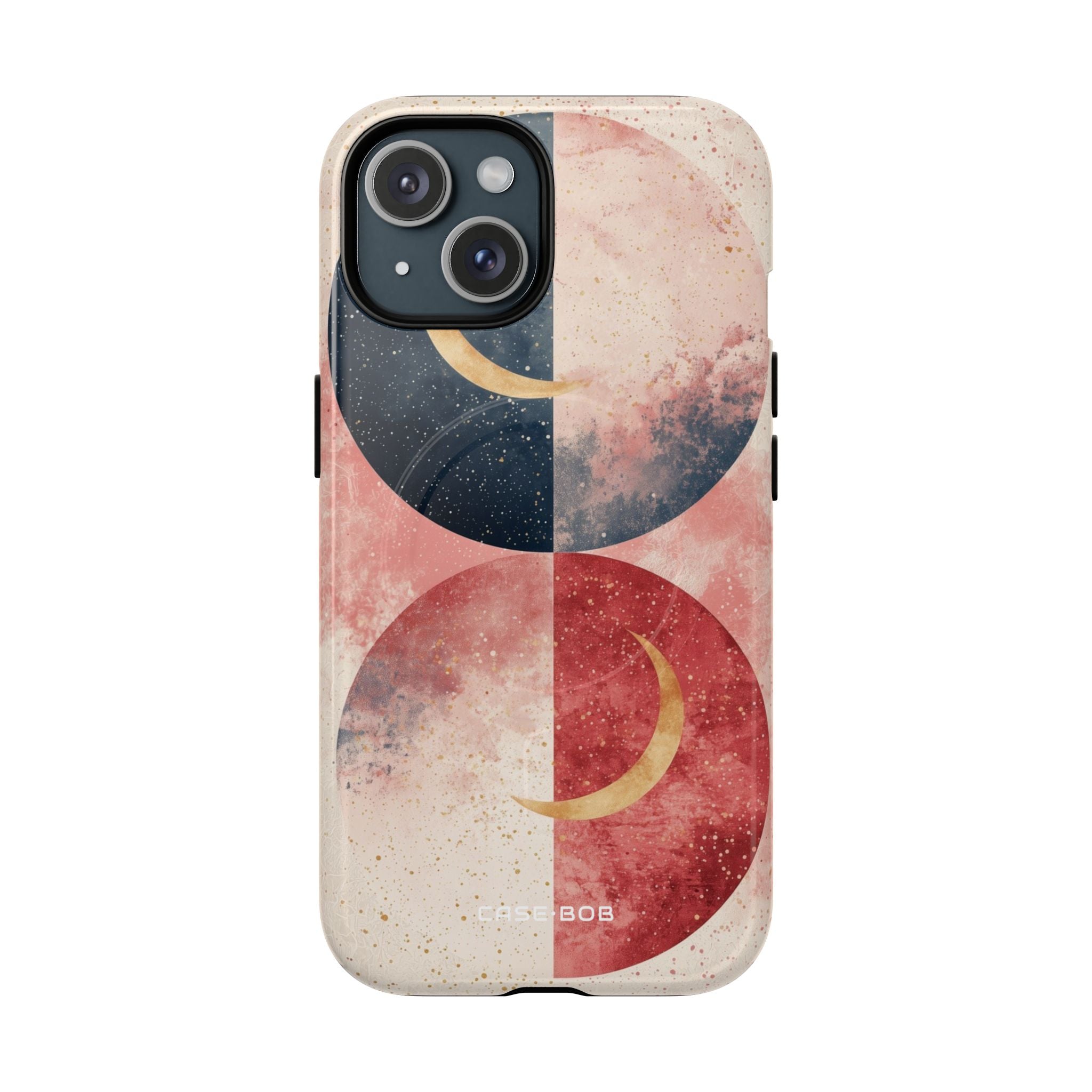 Golden Crescent Circles iPhone 15 Case - Tough+