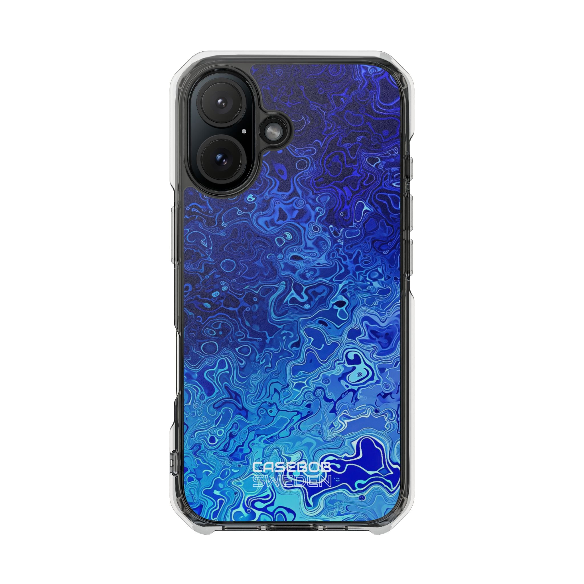 Swirling Blue Currents iPhone 16 - Impact Clear+