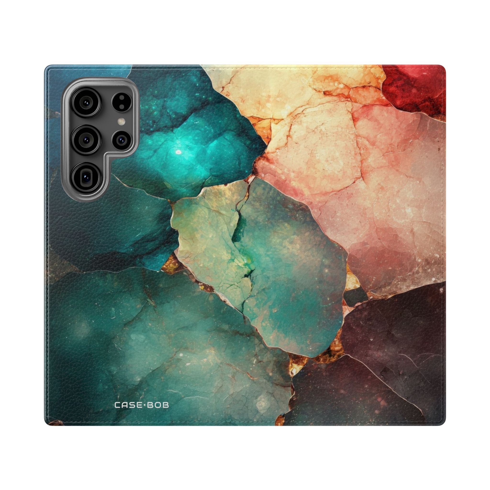 Fractured Gemstone Teal - Samsung S23 Ultra Case - Wallet