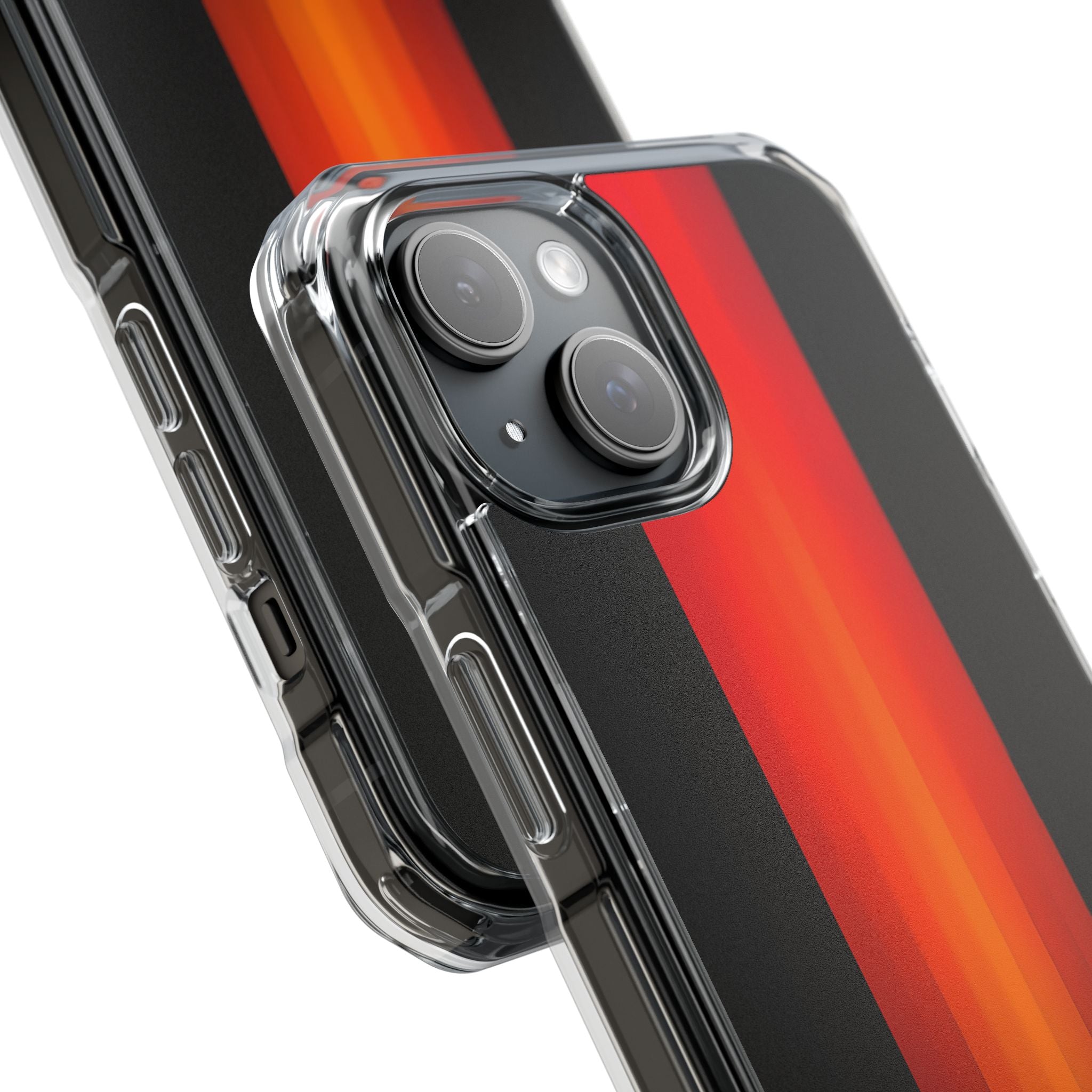 Vibrant Red to Black Gradient Minimalist Phone iPhone 15 - Impact Clear+