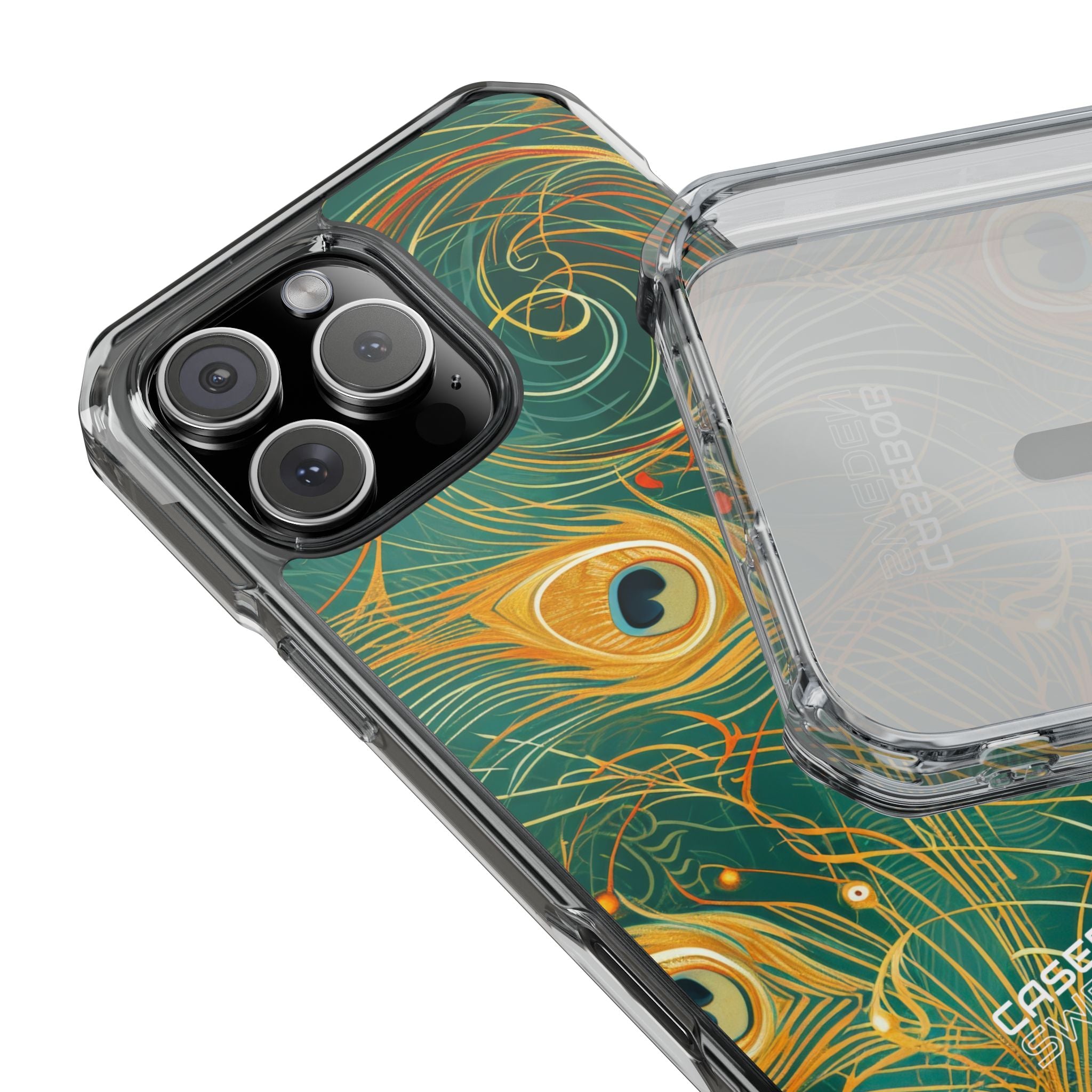 Vibrant Peacock Whirl iPhone 16 - Impact Clear+