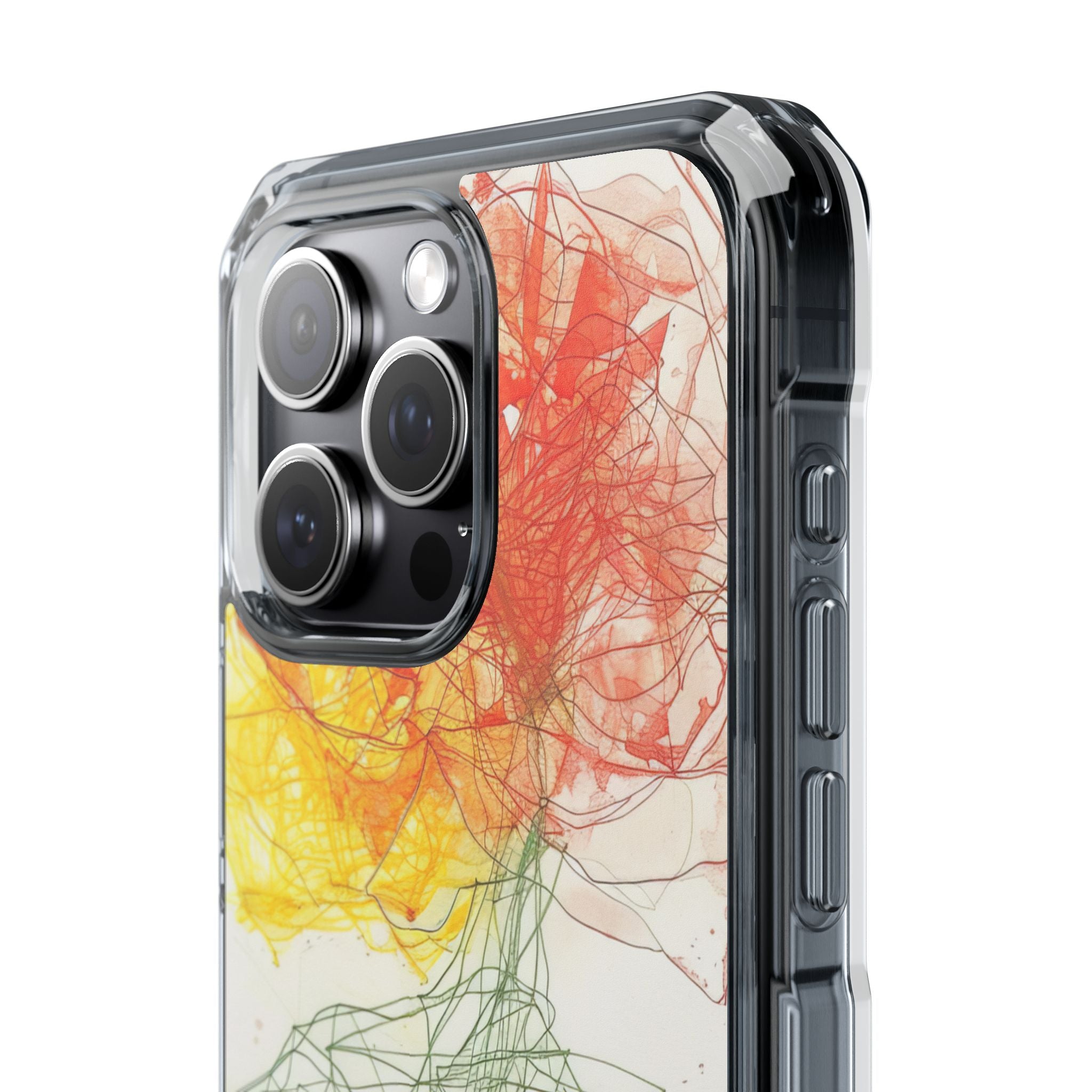 Fiery Blossom Tangle iPhone 15 - Impact Clear+