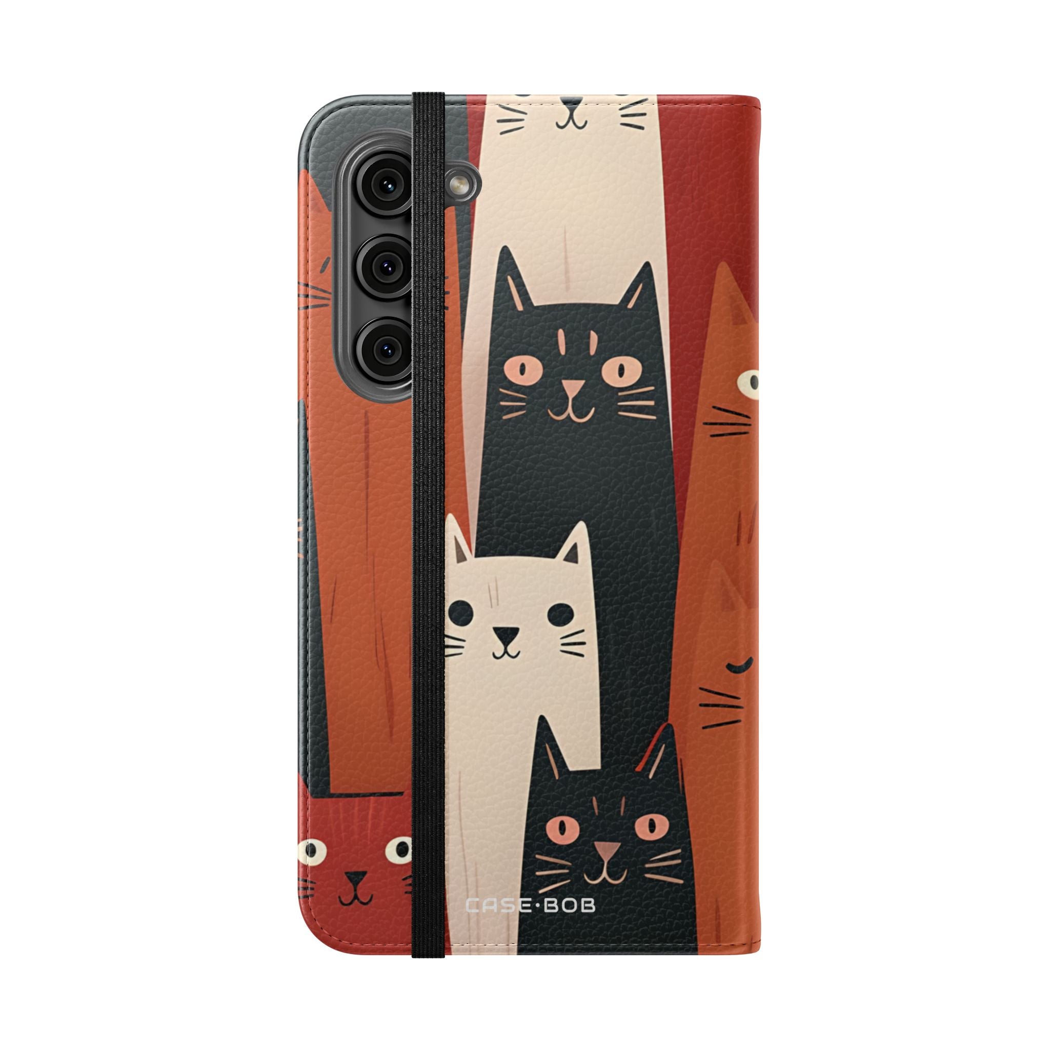 Cat Columns Orange - Samsung S23+ Case - Wallet