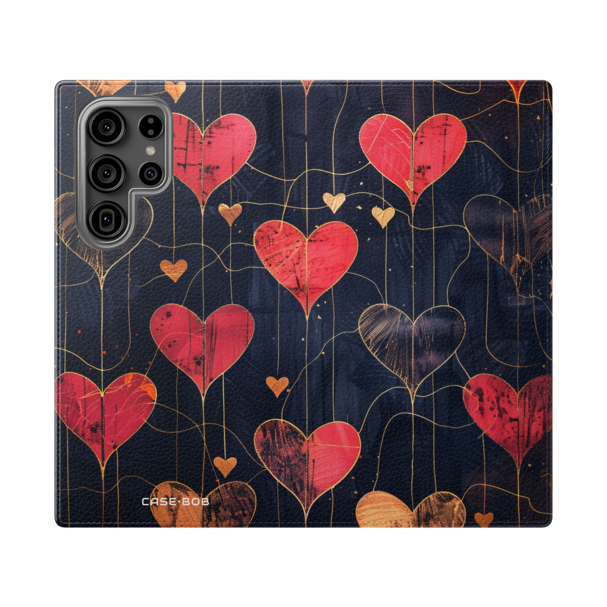 Textured Heart Grid - Samsung S23 Ultra Case - Wallet