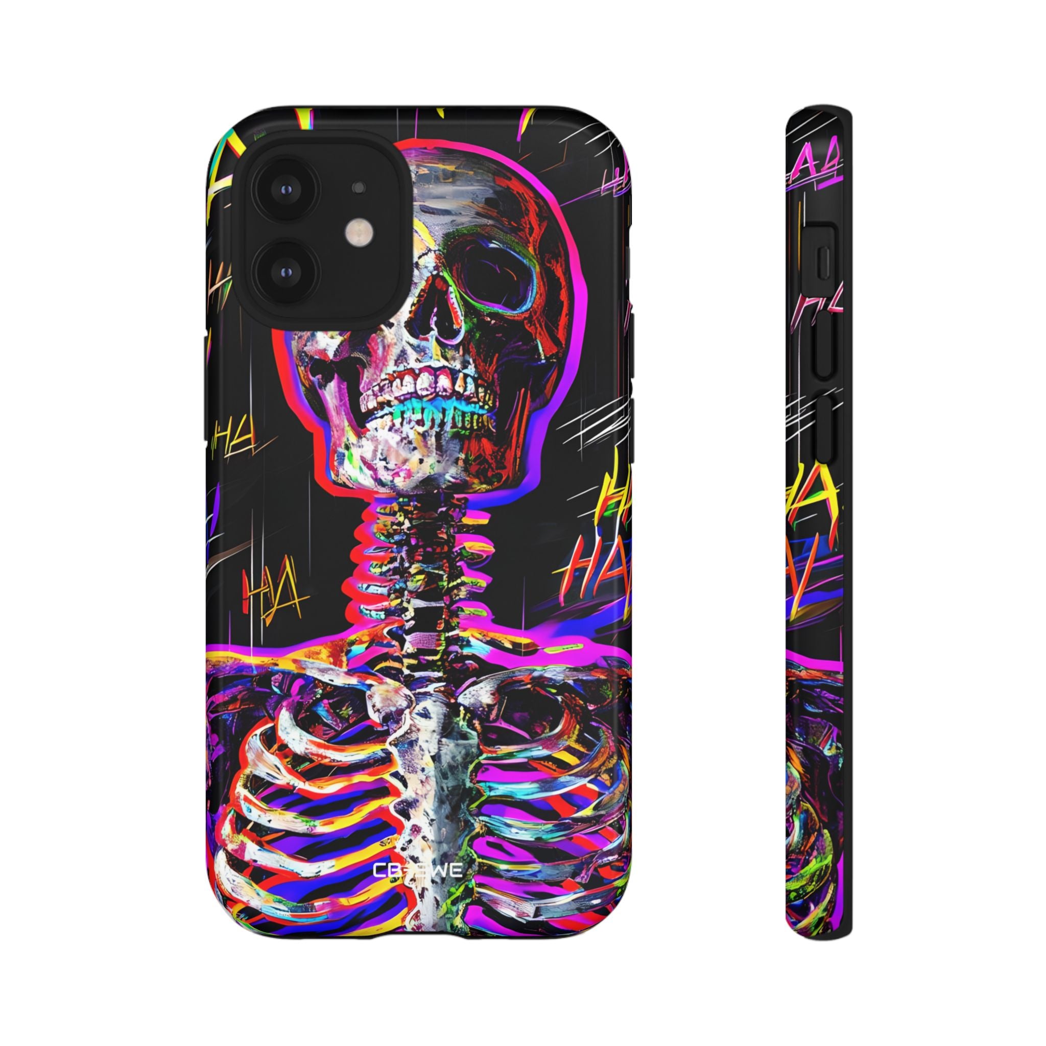 Neon Skeleton Chaos - iPhone Case