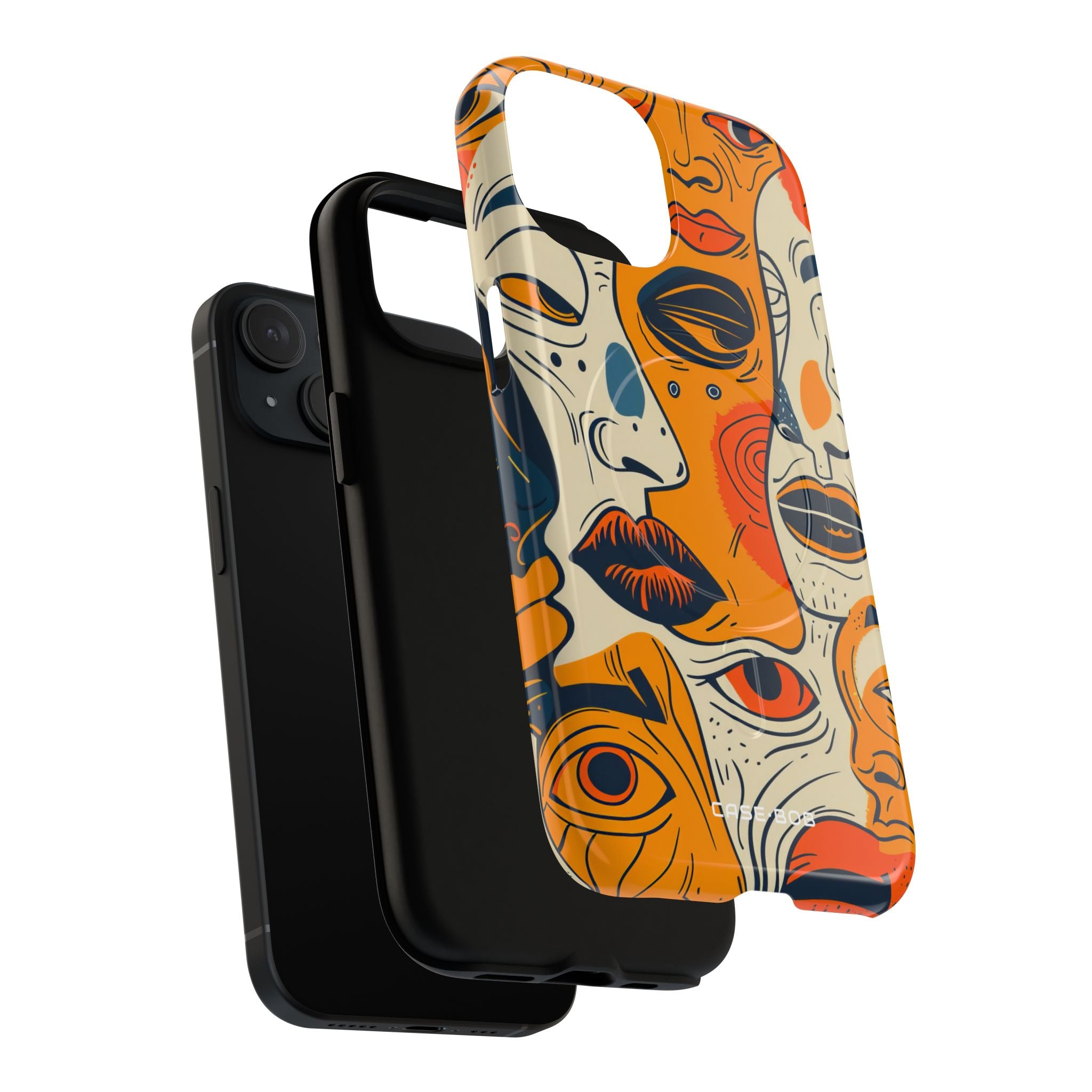 Tangled Faces Sunset iPhone 15 Case - Tough+