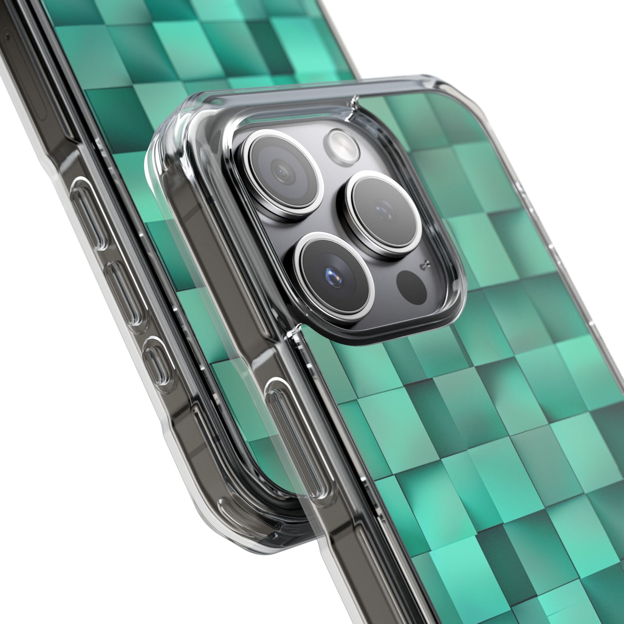 Folded Blue Squares iPhone 15 - Impact Clear+