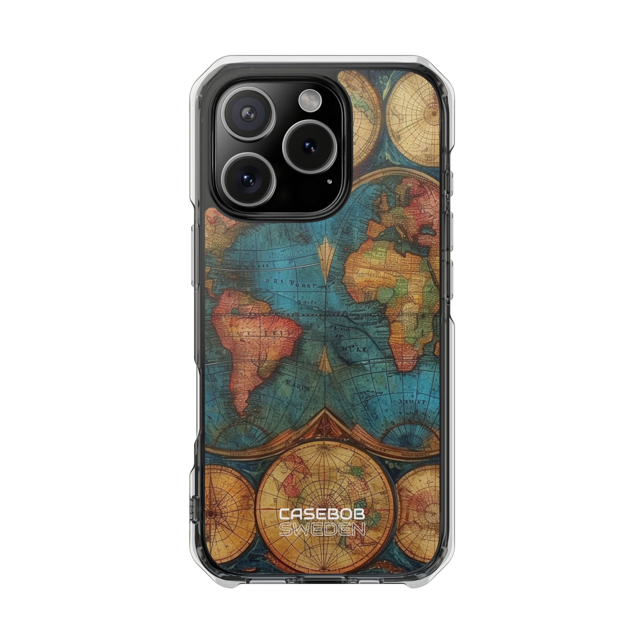 Vintage World Map iPhone 16 - Impact Clear+