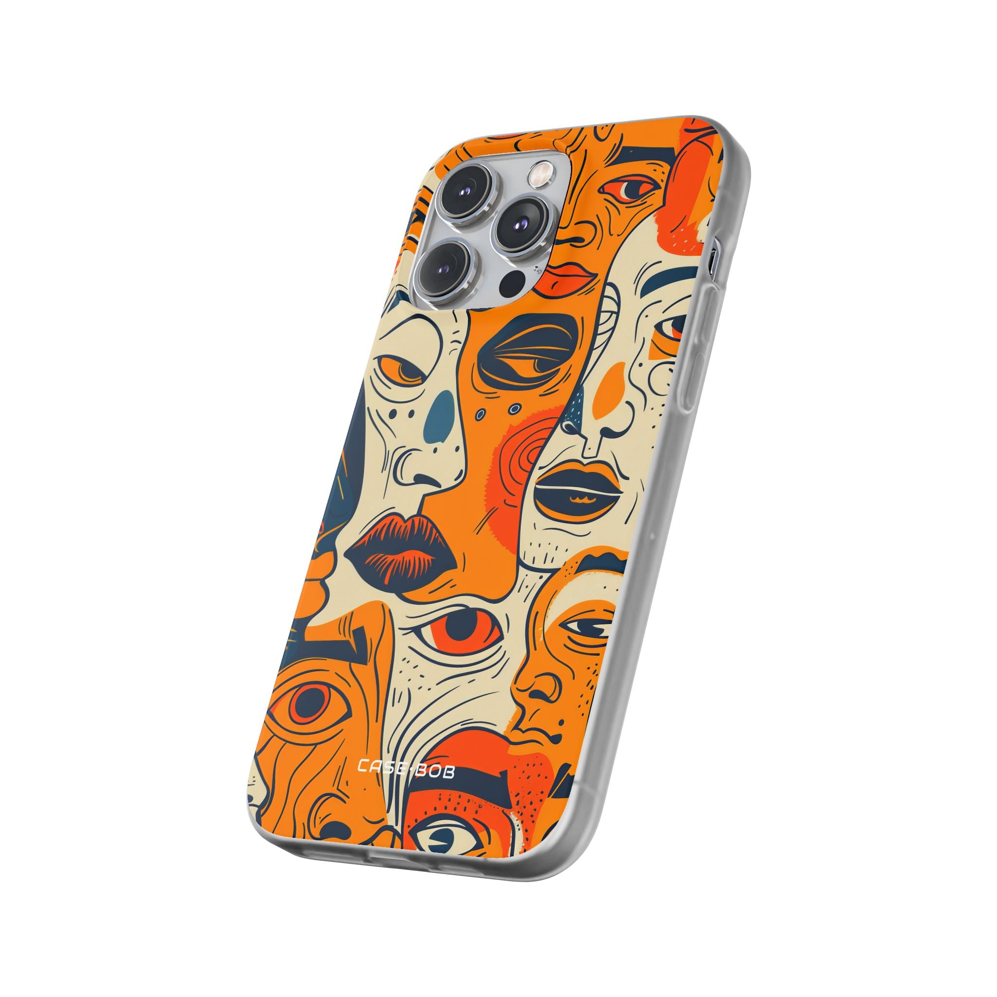 Tangled Faces Sunset iPhone 14 Pro Max Case - Soft