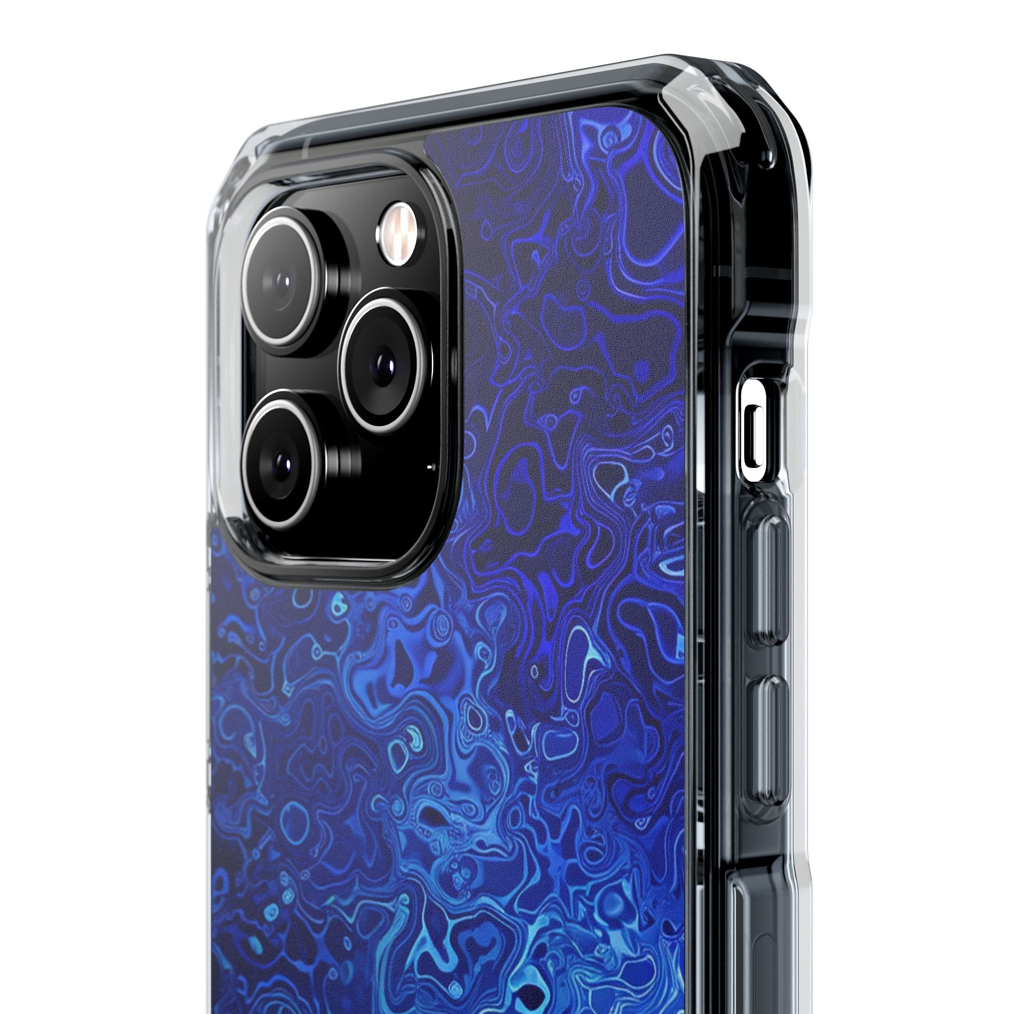 Swirling Blue Currents iPhone 14 - Impact Clear+