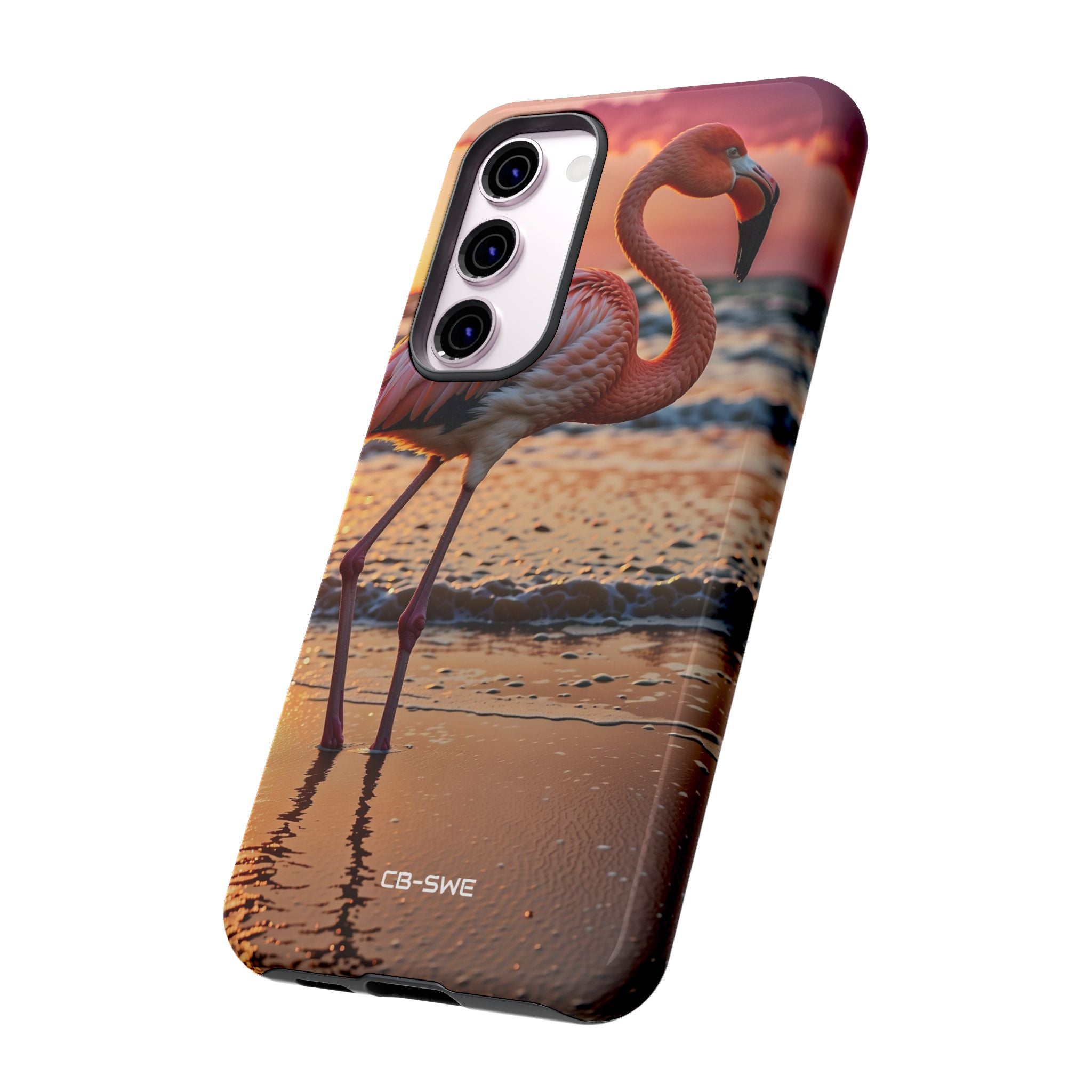 Sunset Flamingo Stand - Samsung Case