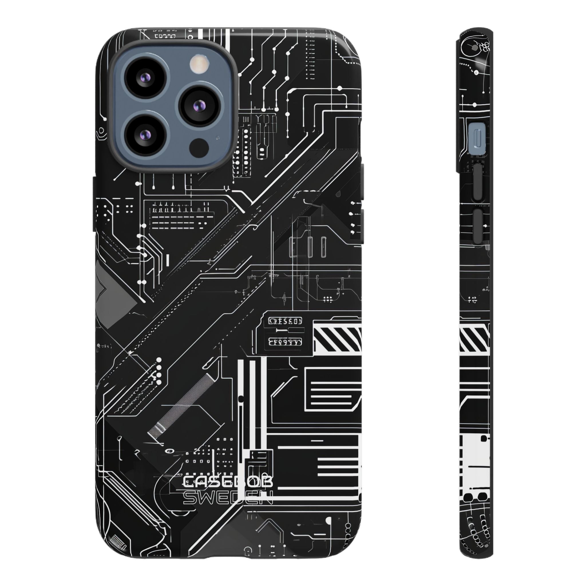 Futuristic Circuit Grid iPhone 13 - Tough