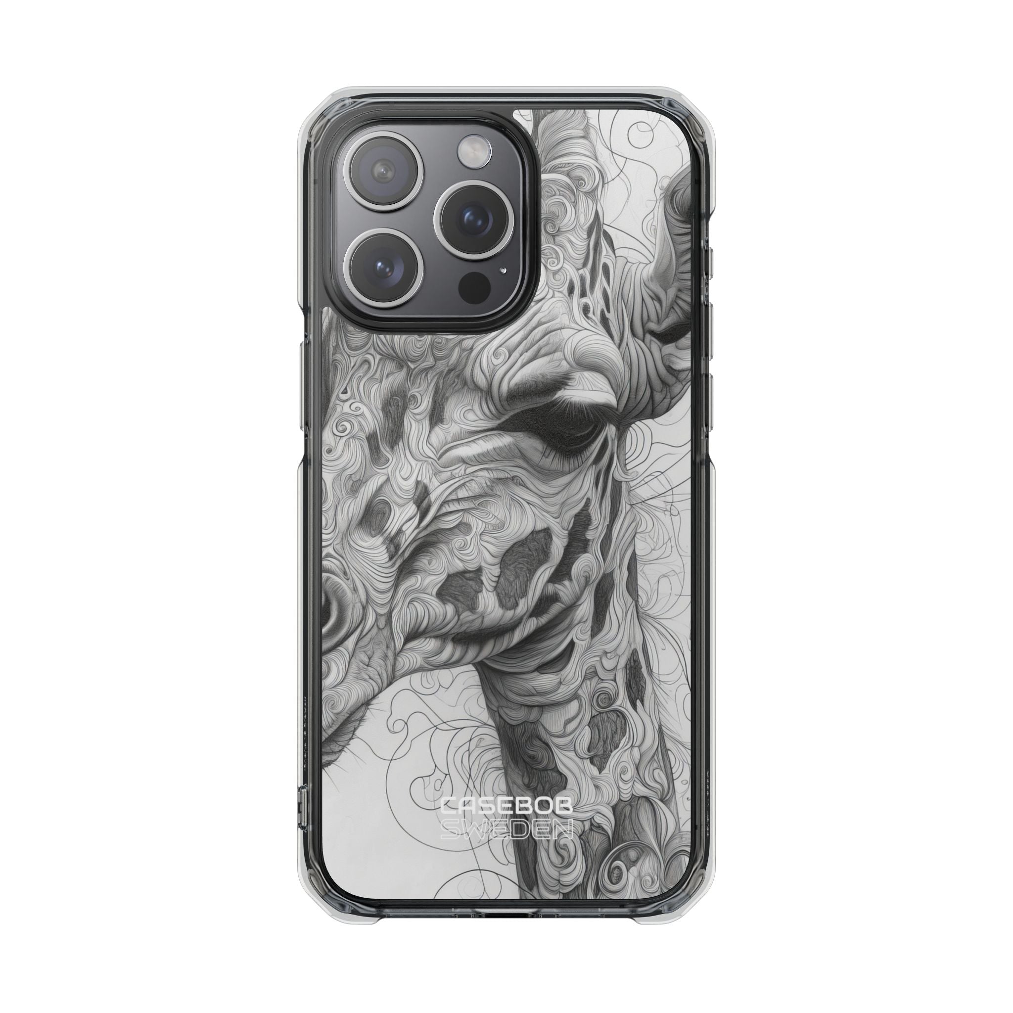 Swirling Giraffe Art iPhone 15 - Impact Clear+