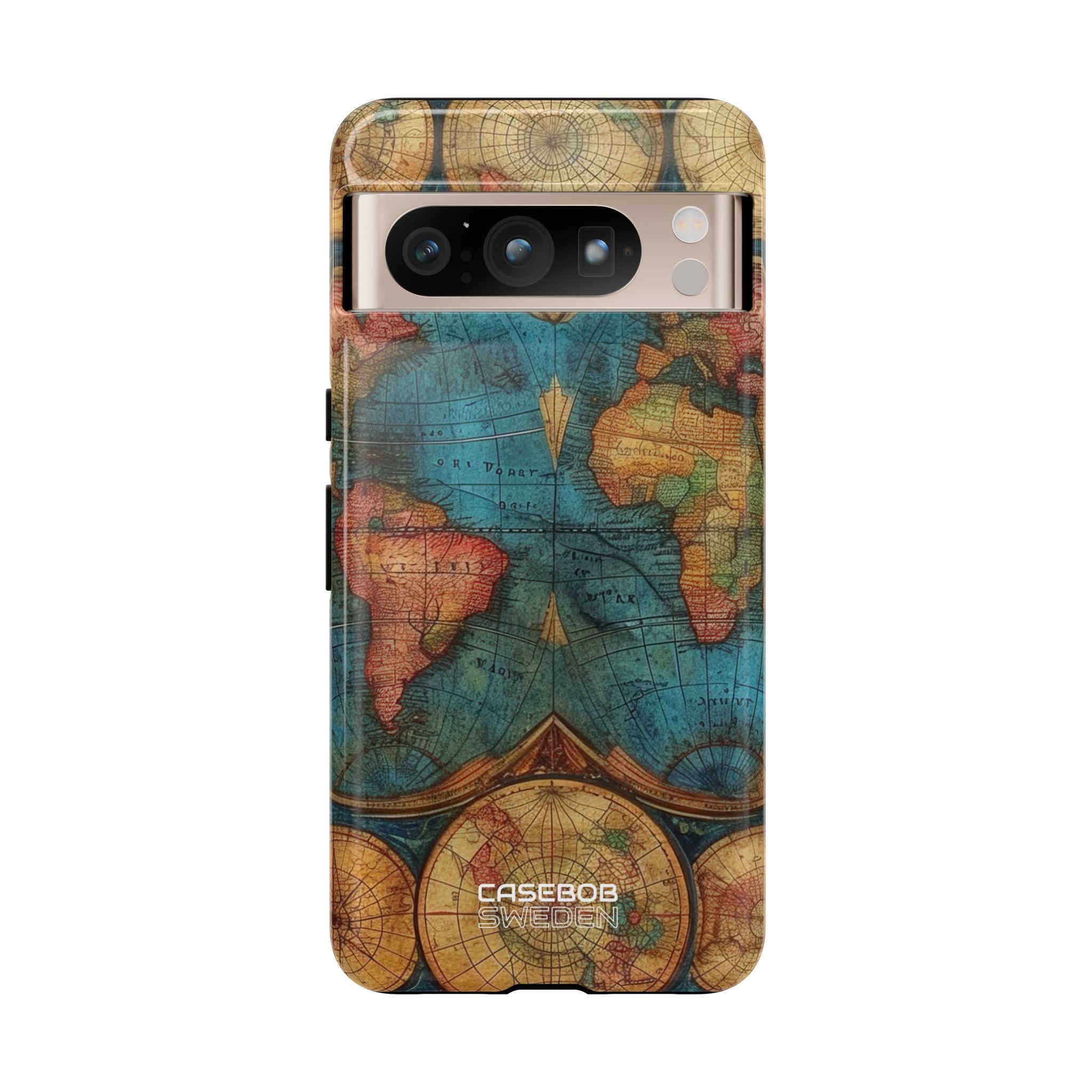 Vintage World Map Google Pixel 8 - Tough