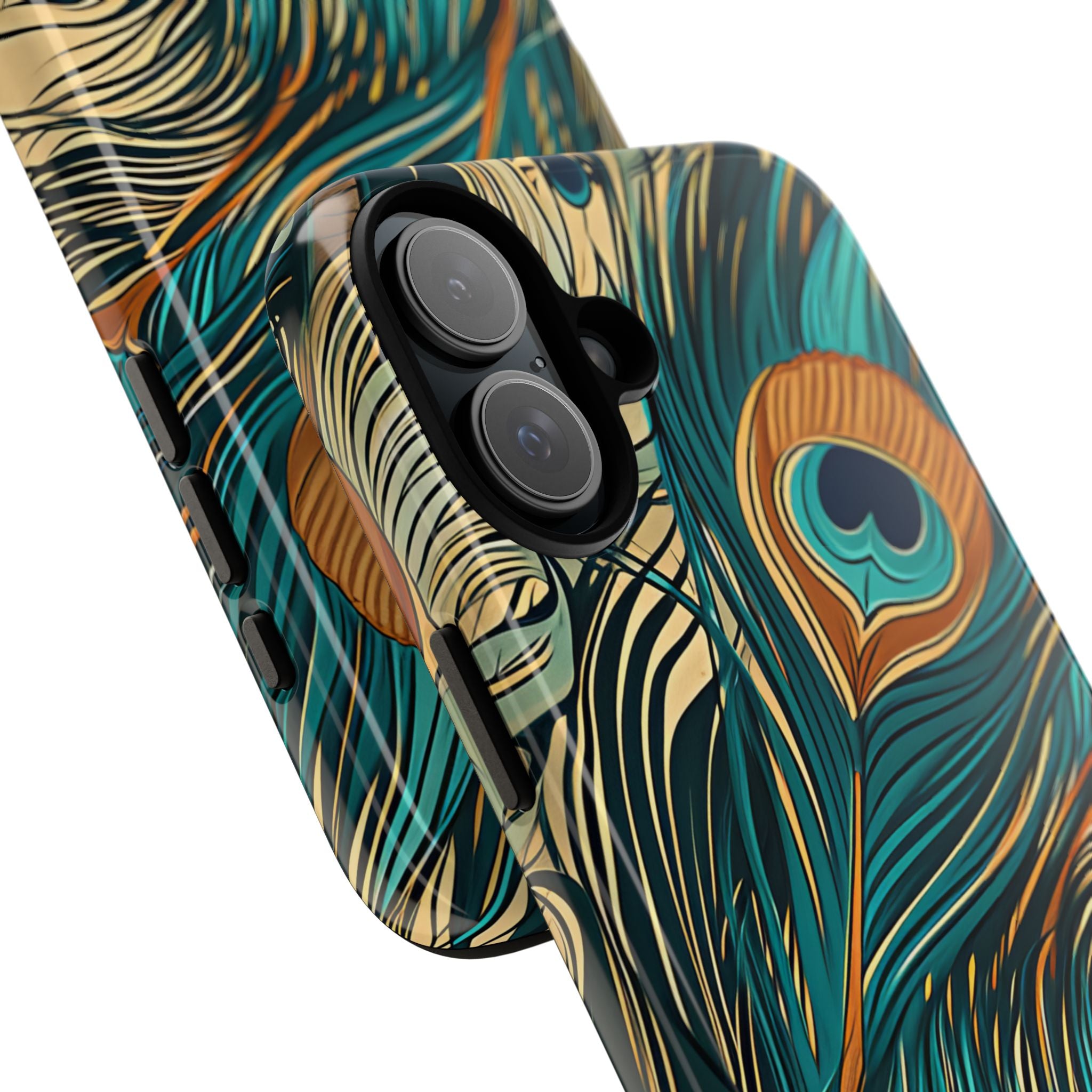 Peacock Feather Whirl iPhone 16 - Tough