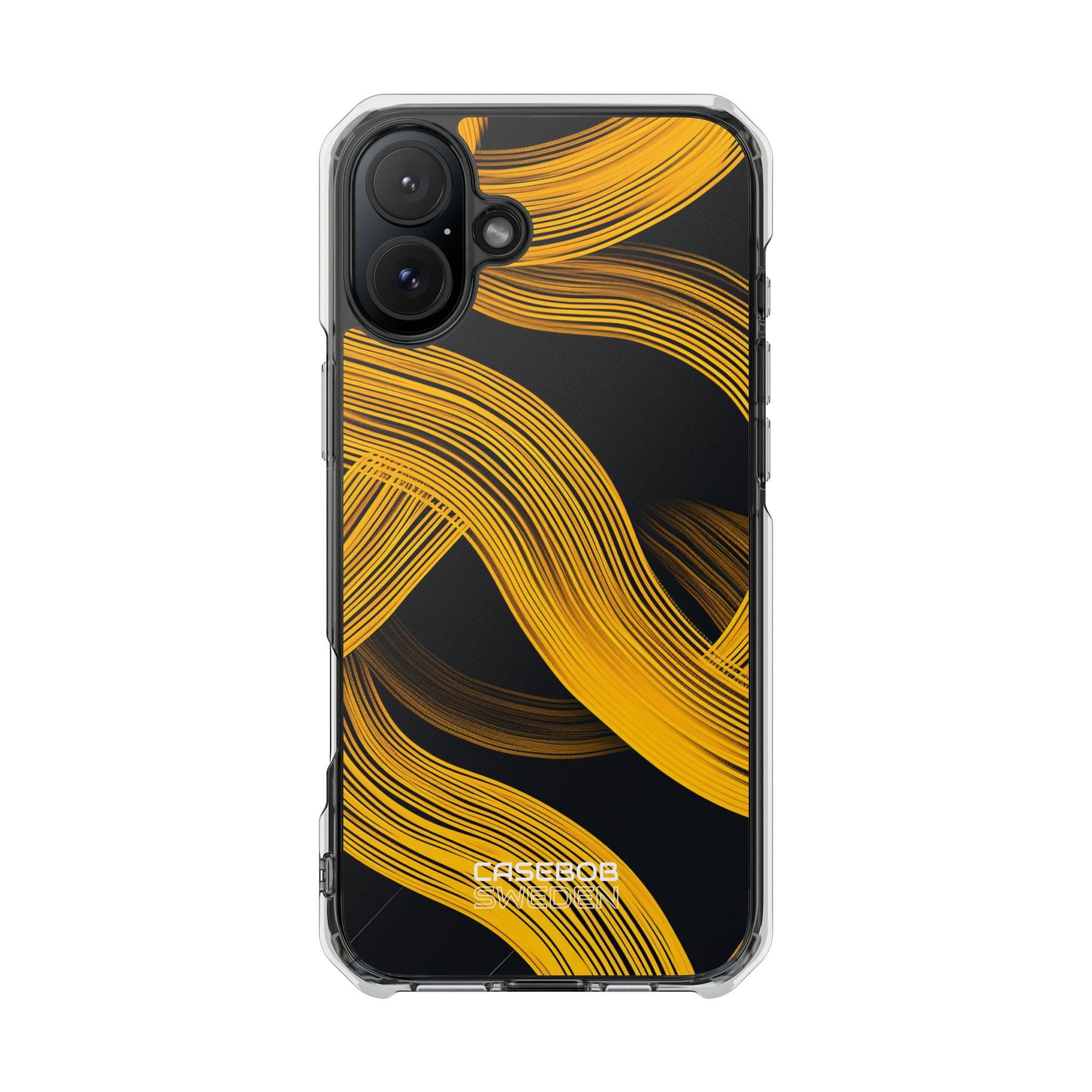 Yellow Flow Lines iPhone 16 - Impact Clear+