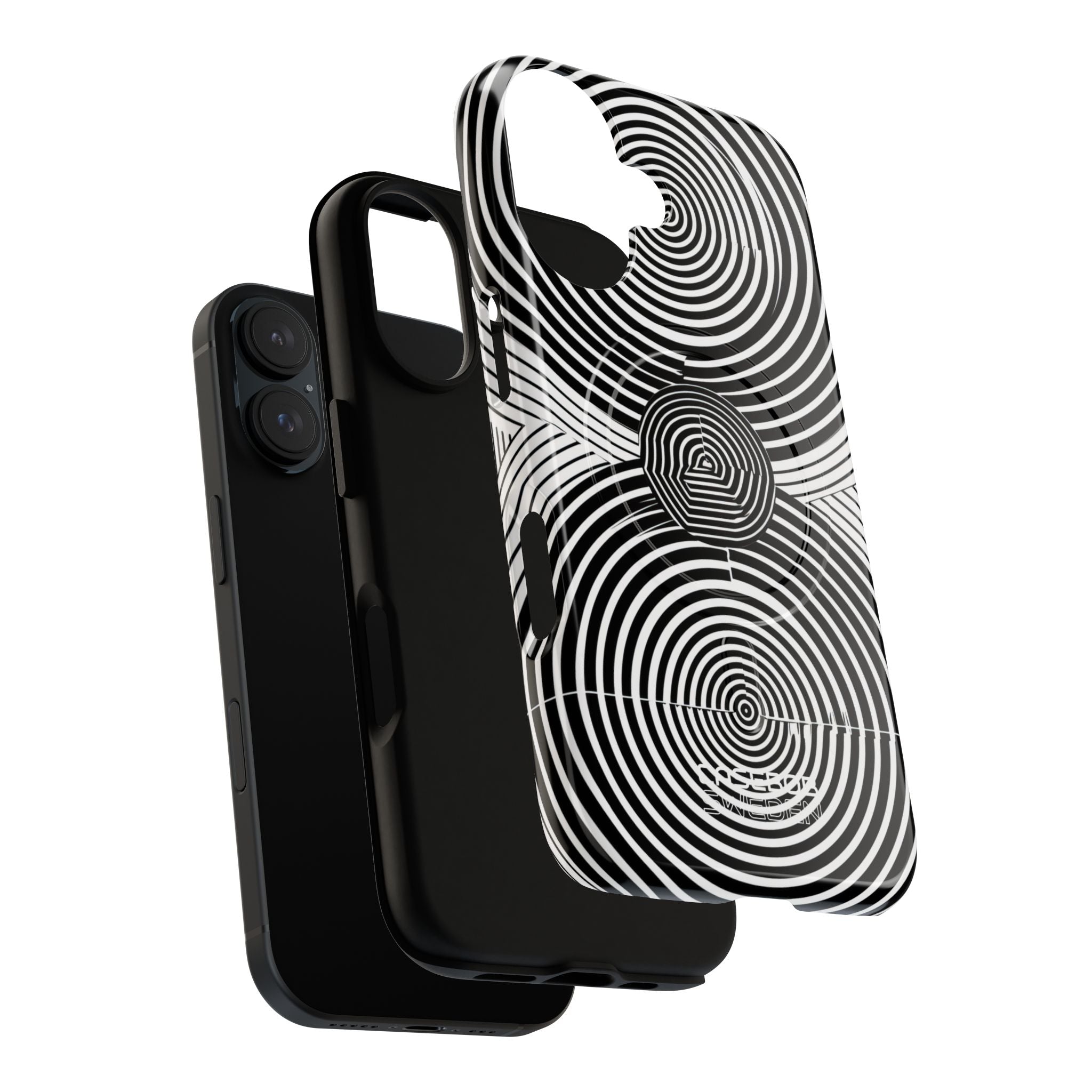 Monochrome Spiral Motion iPhone 16 - Tough+
