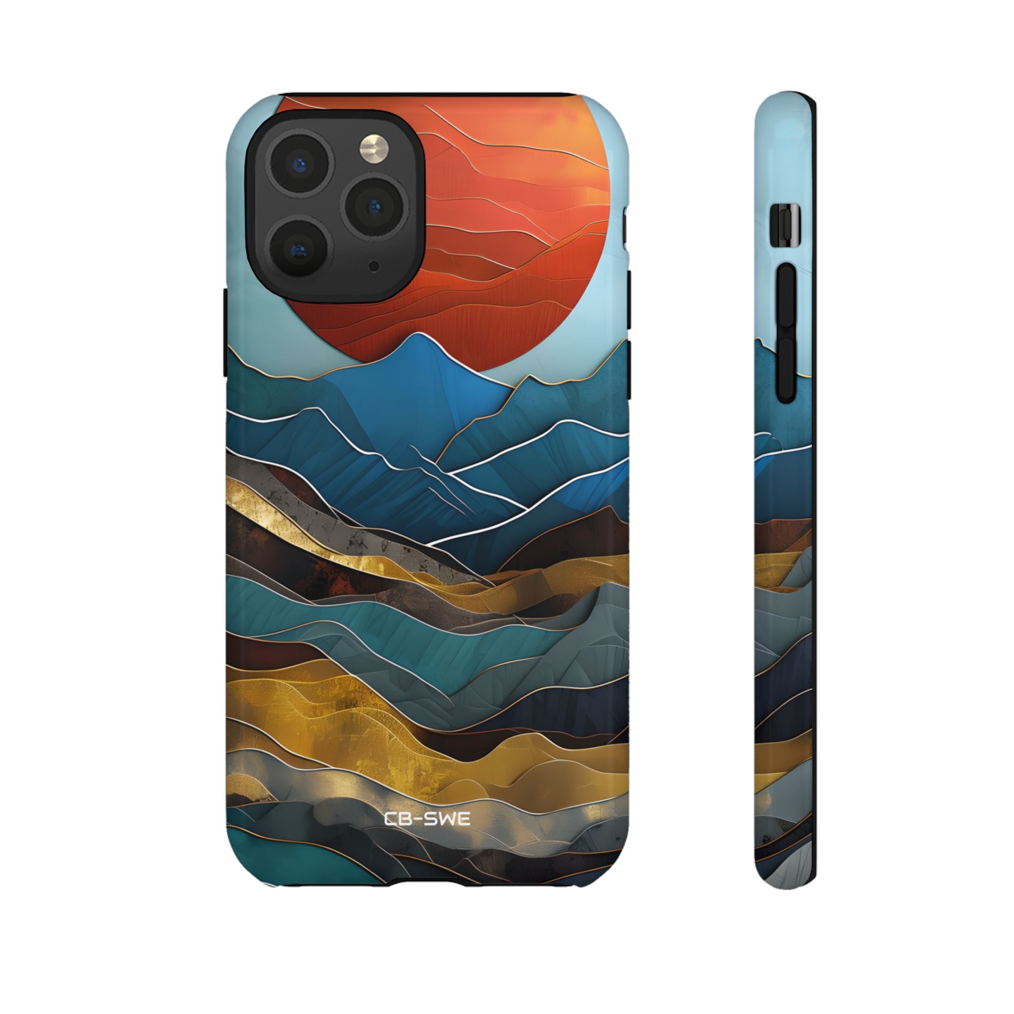 Sunset Geometry Waves - iPhone Case