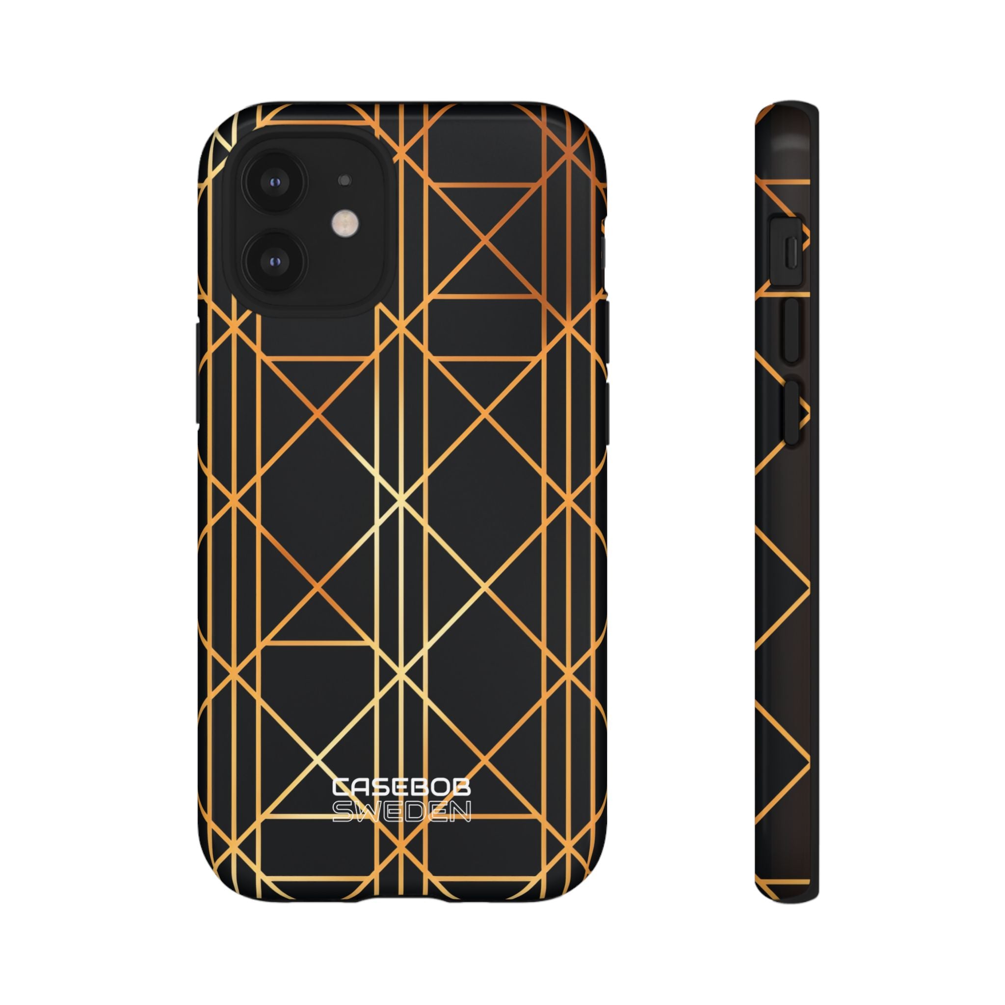 Golden Geometric Elegance iPhone 12 - Tough