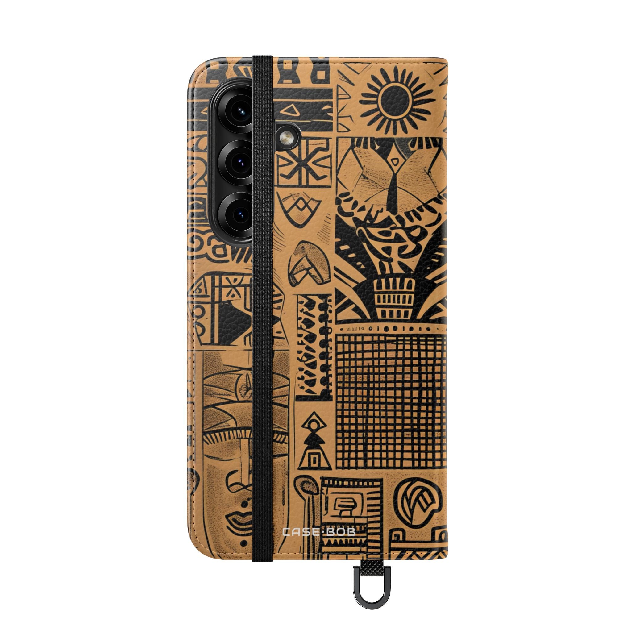 Taivaalliset kasvot ruskea - Samsung S25 -lompakkokotelo