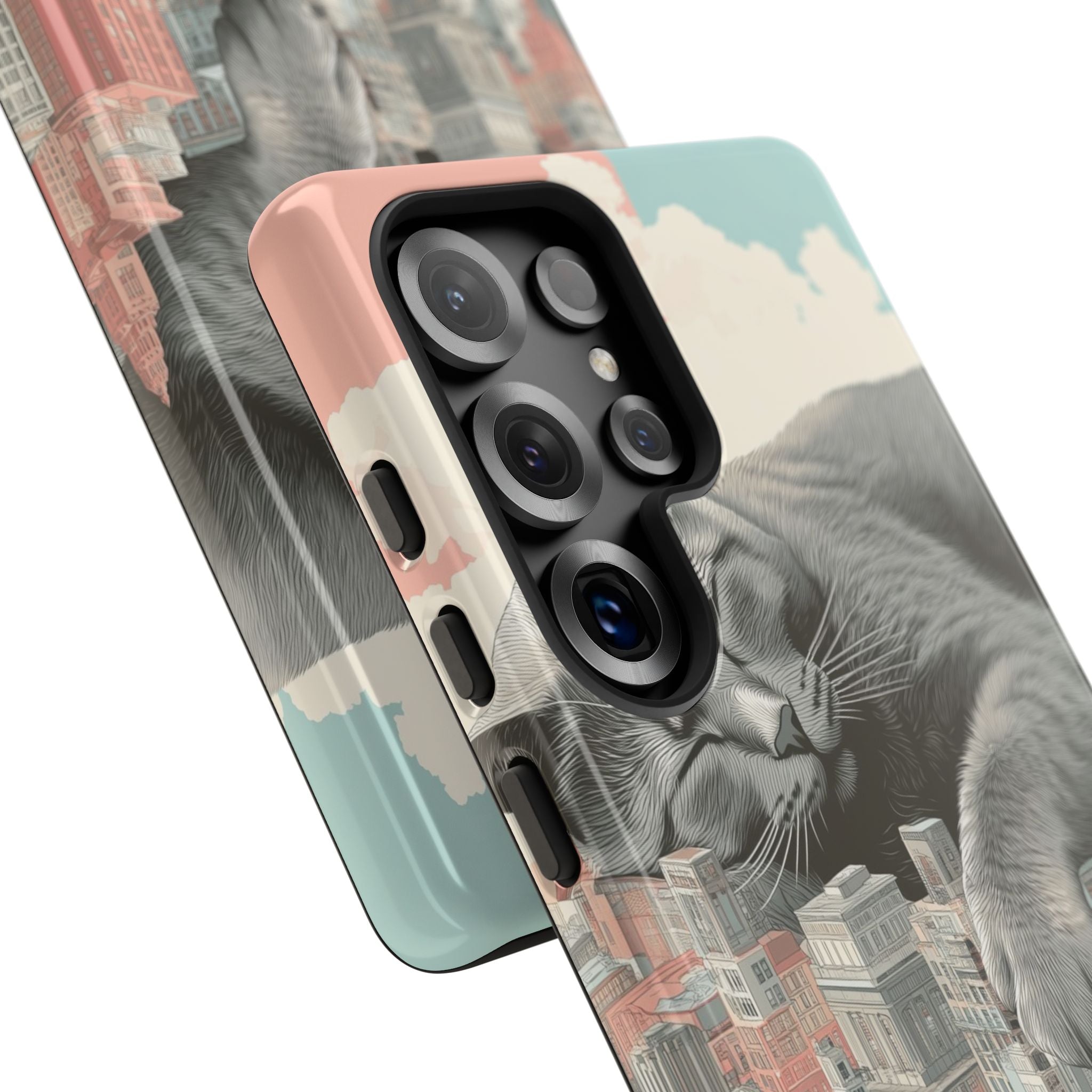 Cat Rests Over City - Samsung Case