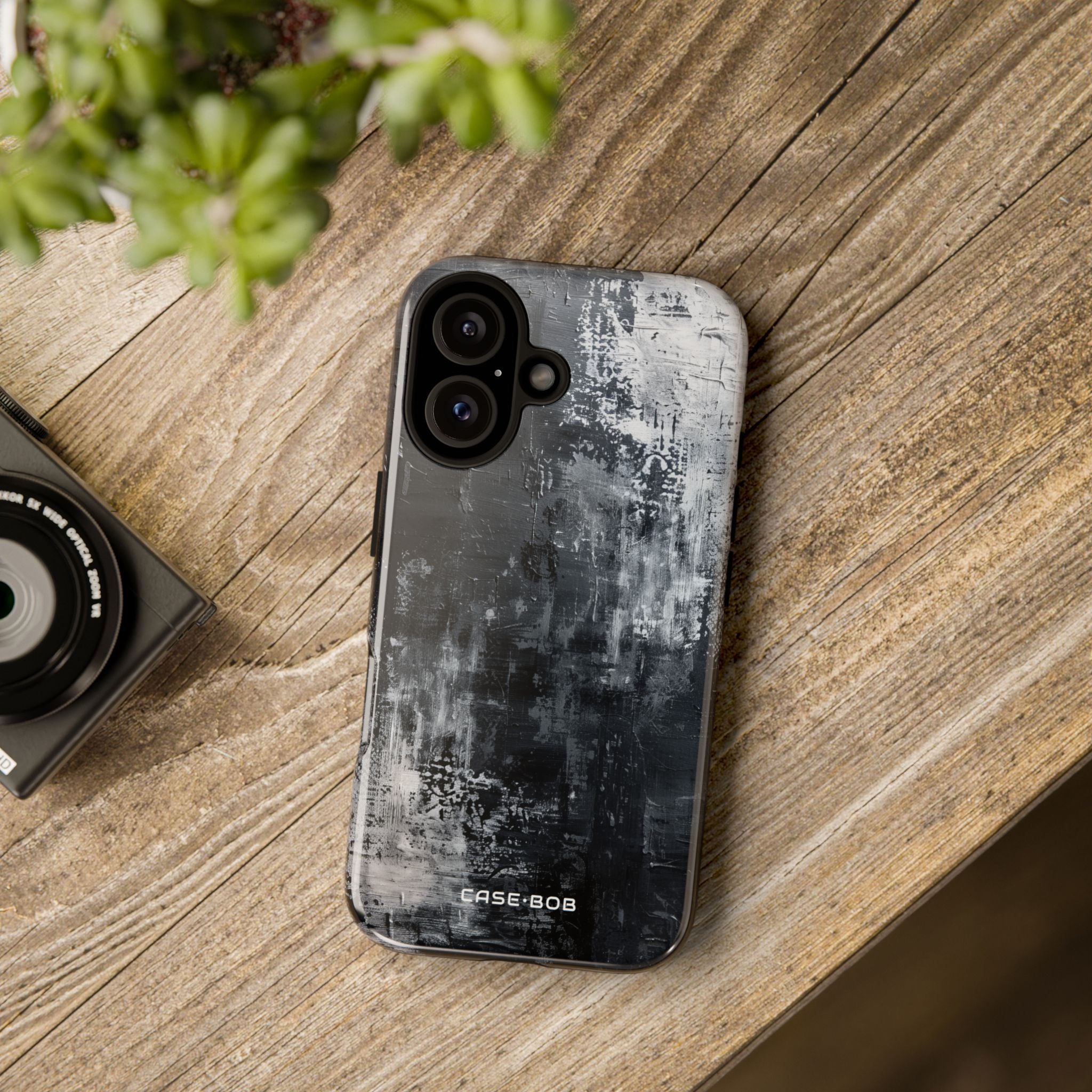 Textured Blackscape iPhone 16 Plus Case - Tough
