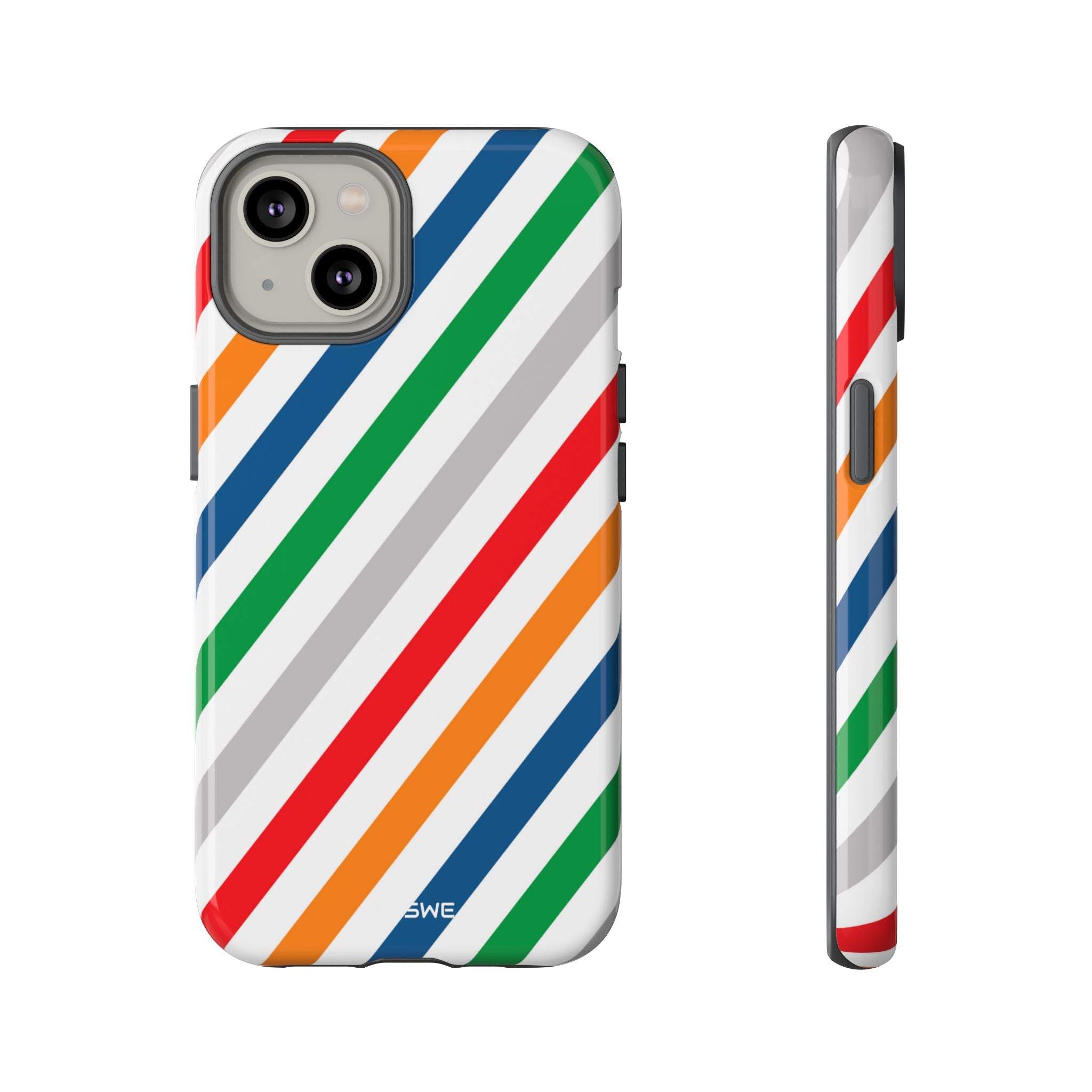 Vibrant Geometric Stripes - iPhone Case