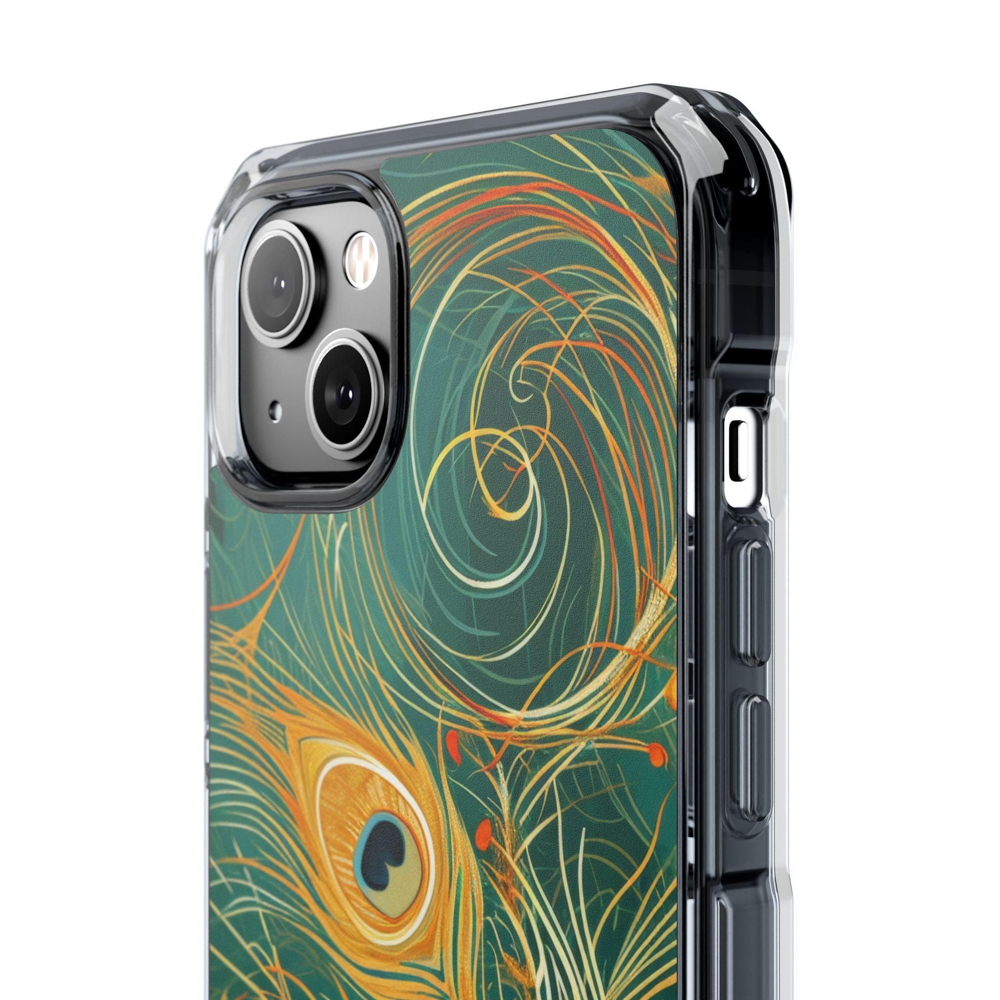 Vibrant Peacock Whirl iPhone 14 - Impact Clear+