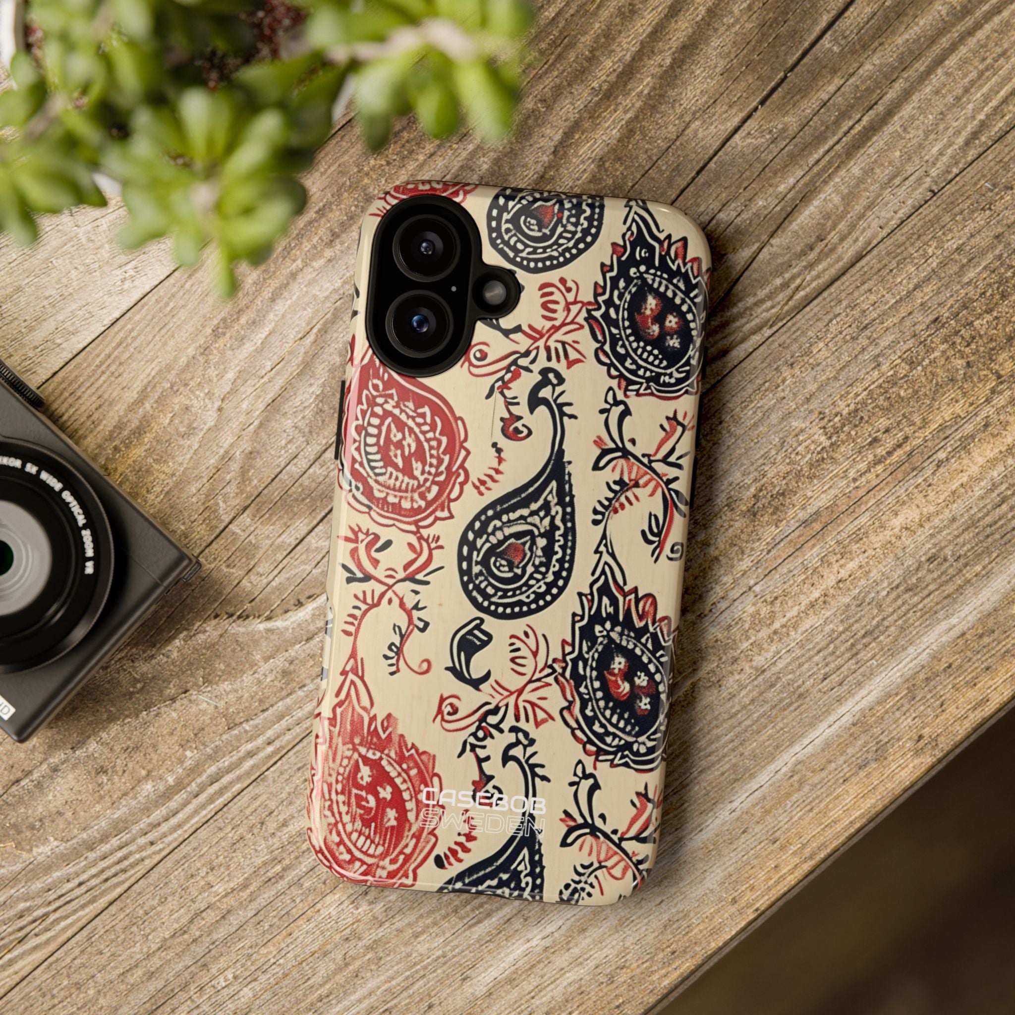 Navy Paisley Swirl iPhone 16 - Tough