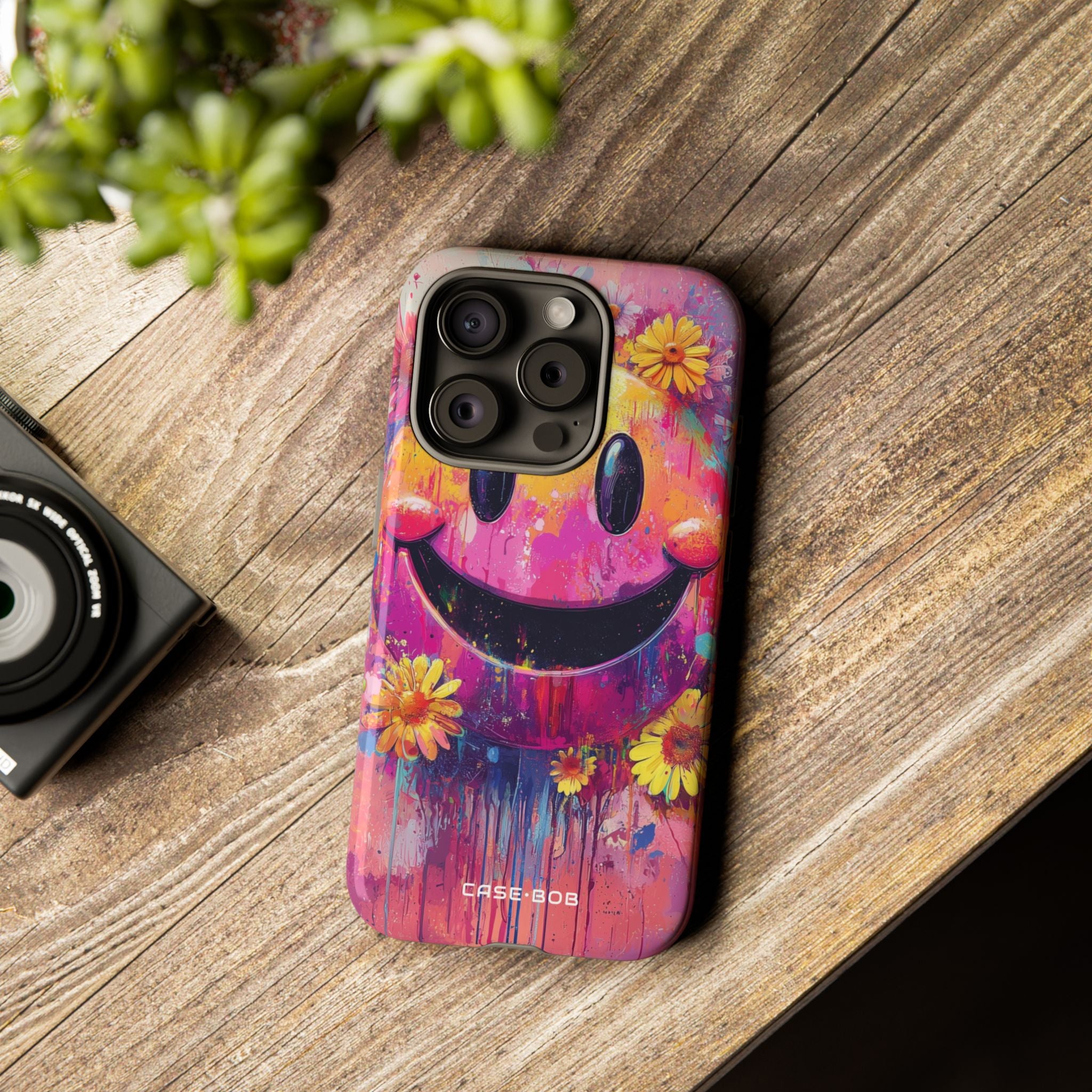 Smiley Bloom iPhone 15 Pro Case - Tough