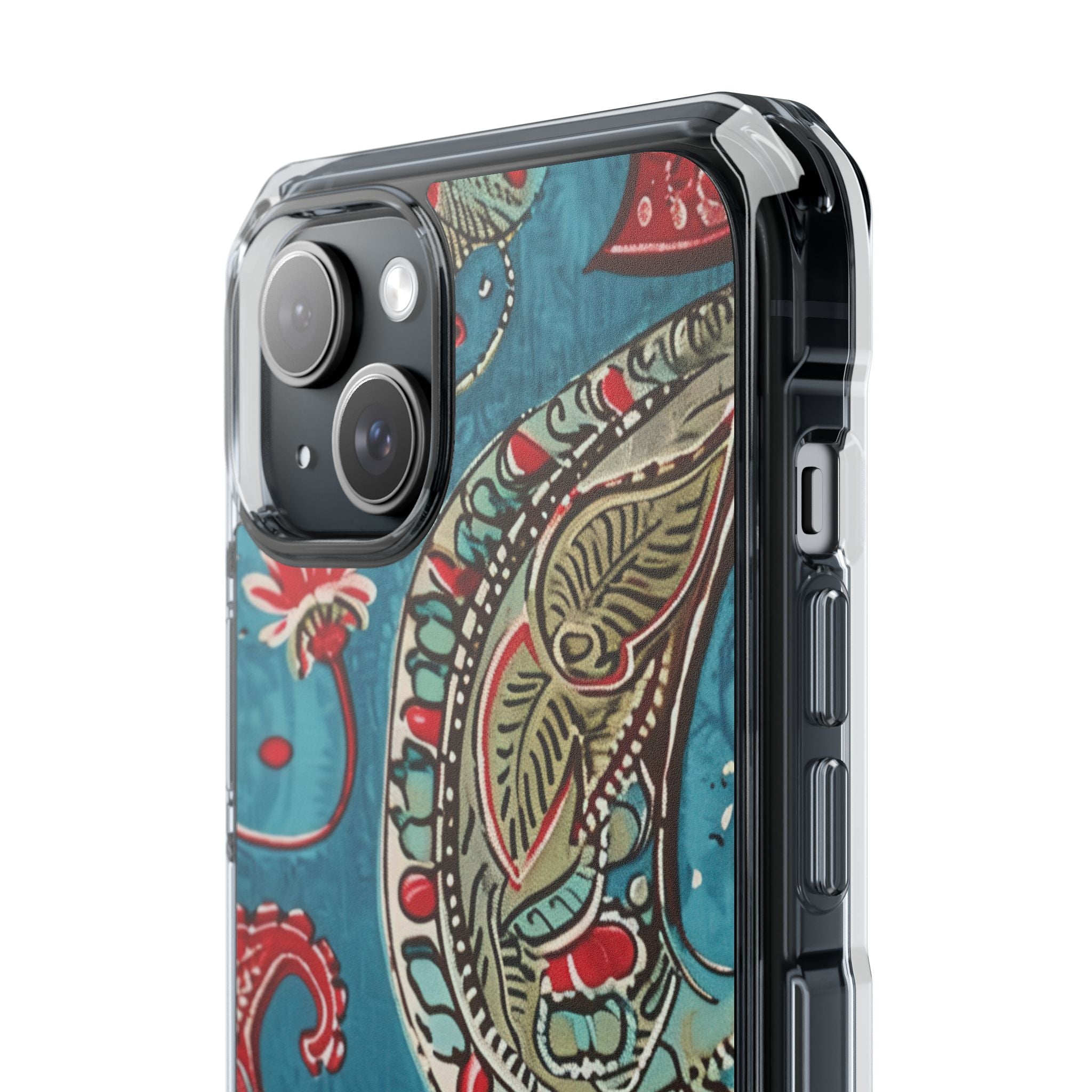 Paisley Floral Fusion iPhone 15 - Impact Clear+
