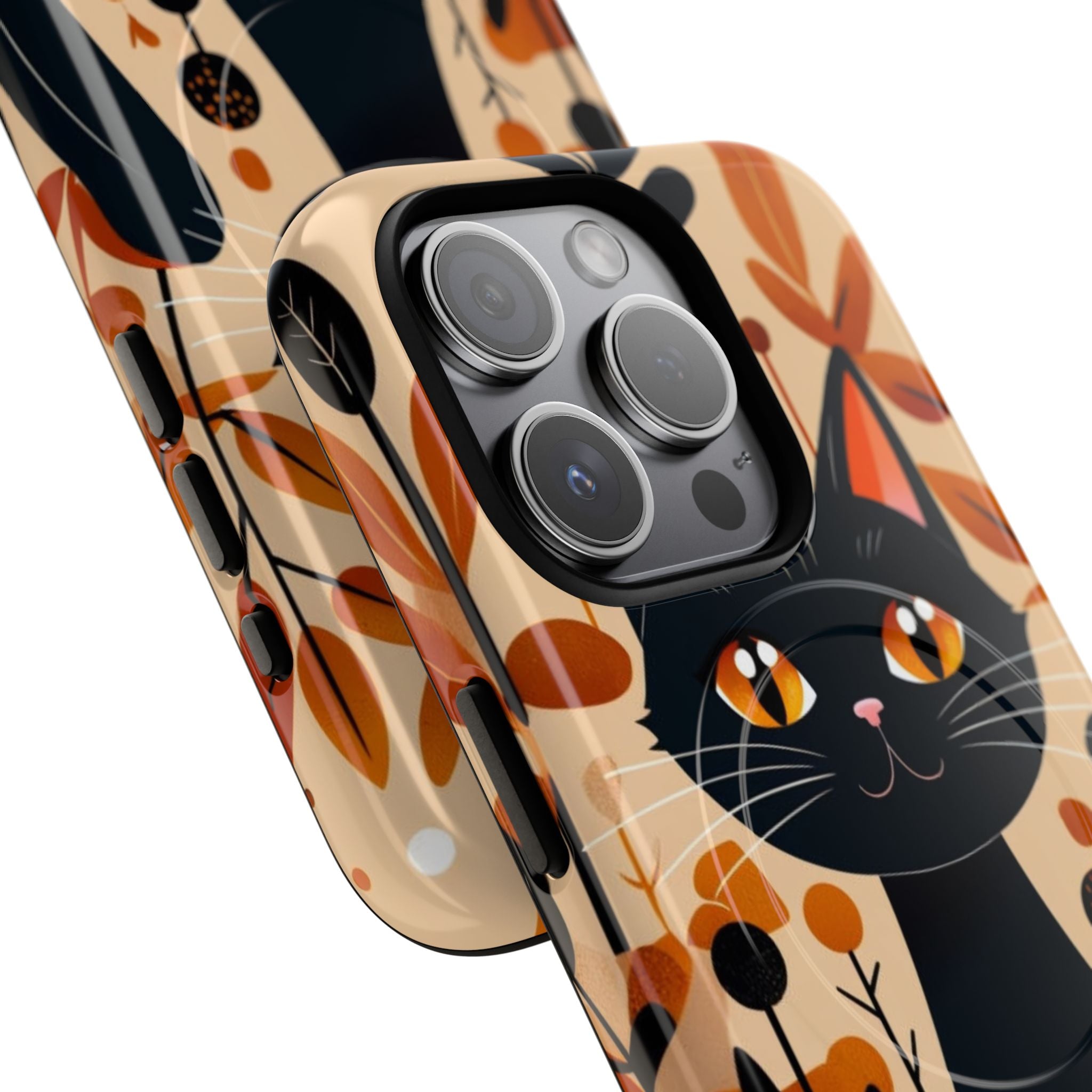 Black Cat Glow iPhone 15 Pro Case - Tough+