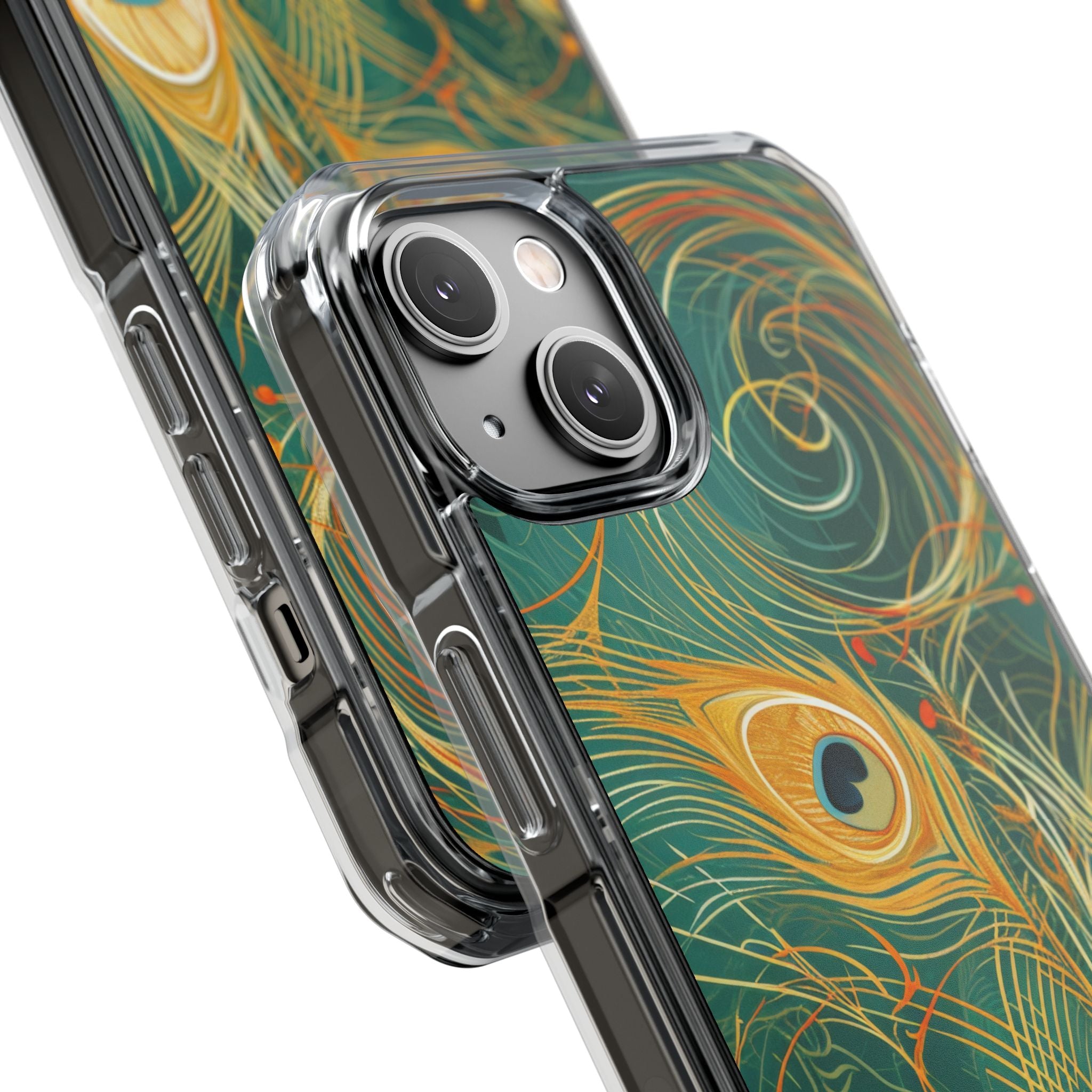 Vibrant Peacock Whirl iPhone 14 - Impact Clear+
