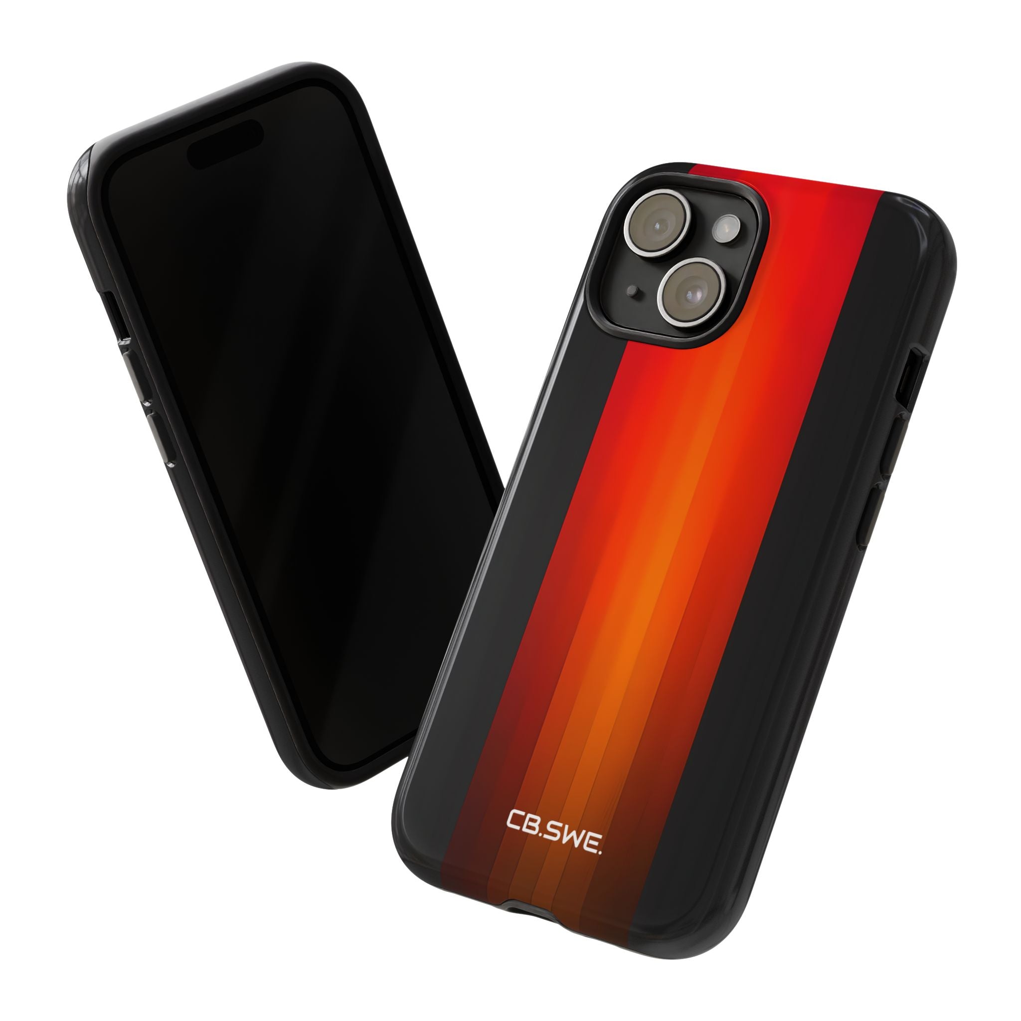Vibrant Red to Black Gradient Minimalist Phone iPhone 15 - Tough