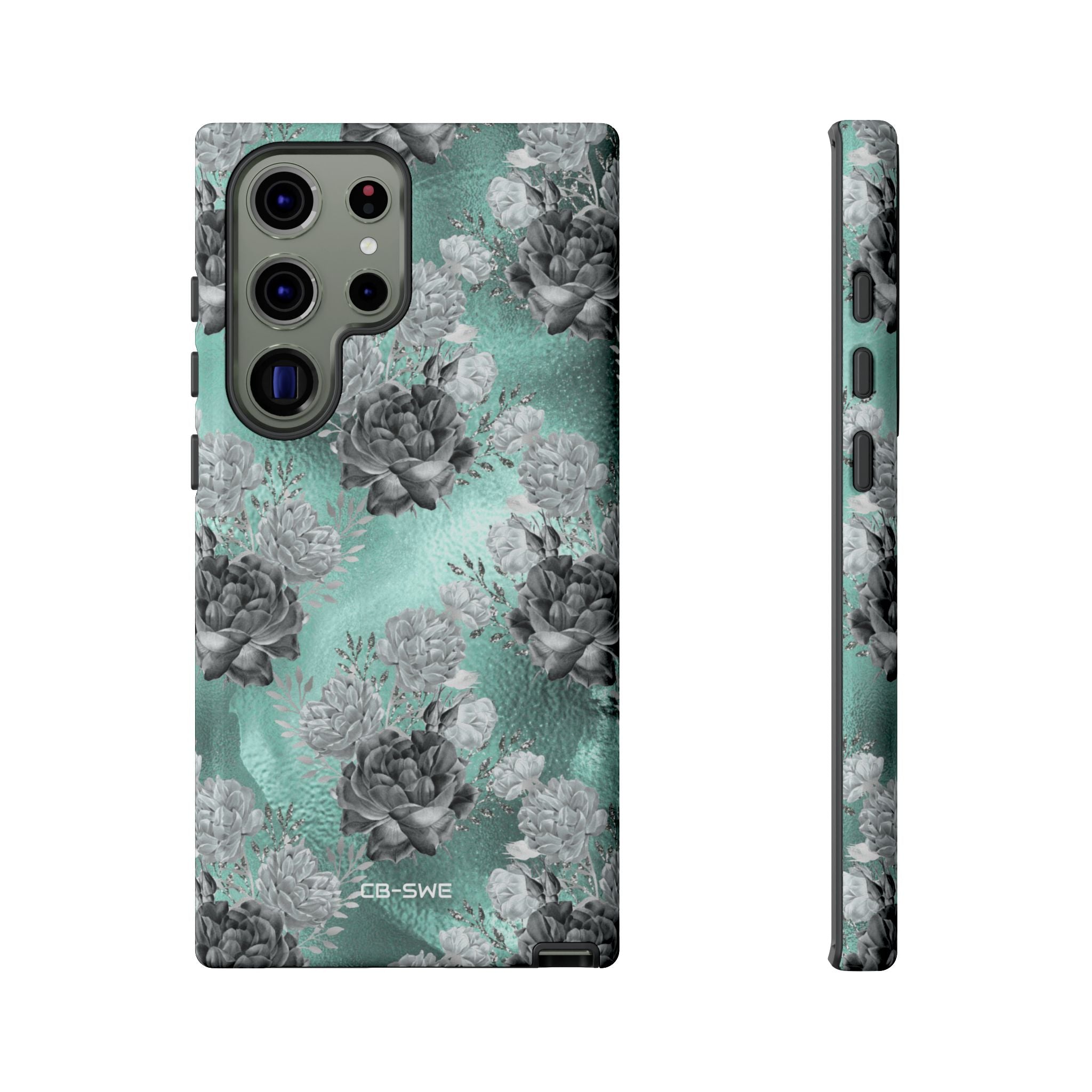 Teal Floral Elegance - Samsung Case