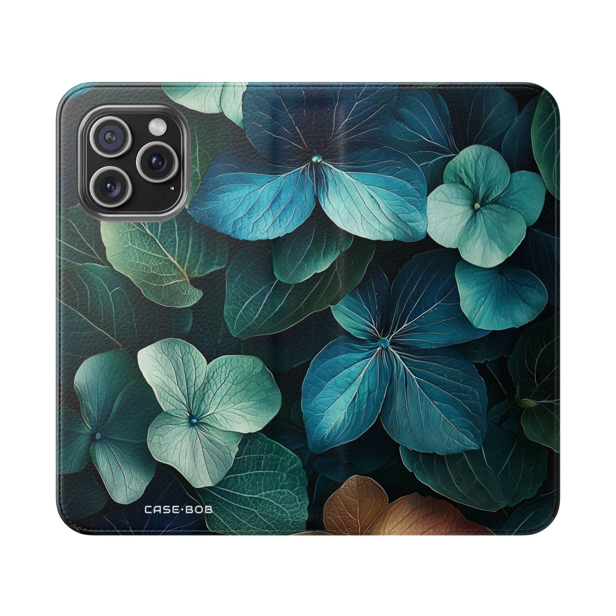 Teal Bloom - iPhone 15 Pro Max Case - Wallet