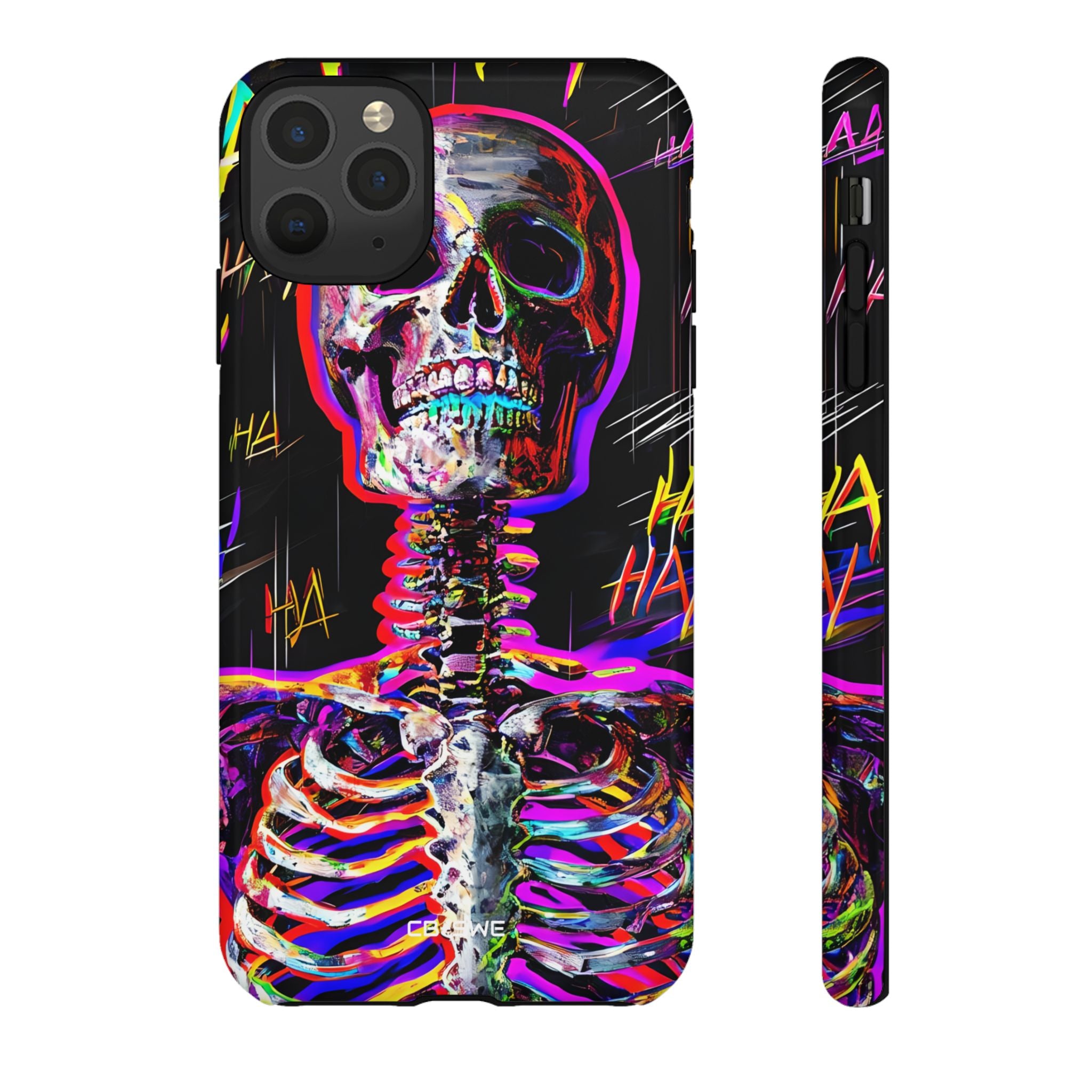 Neon Skeleton Chaos - iPhone Case