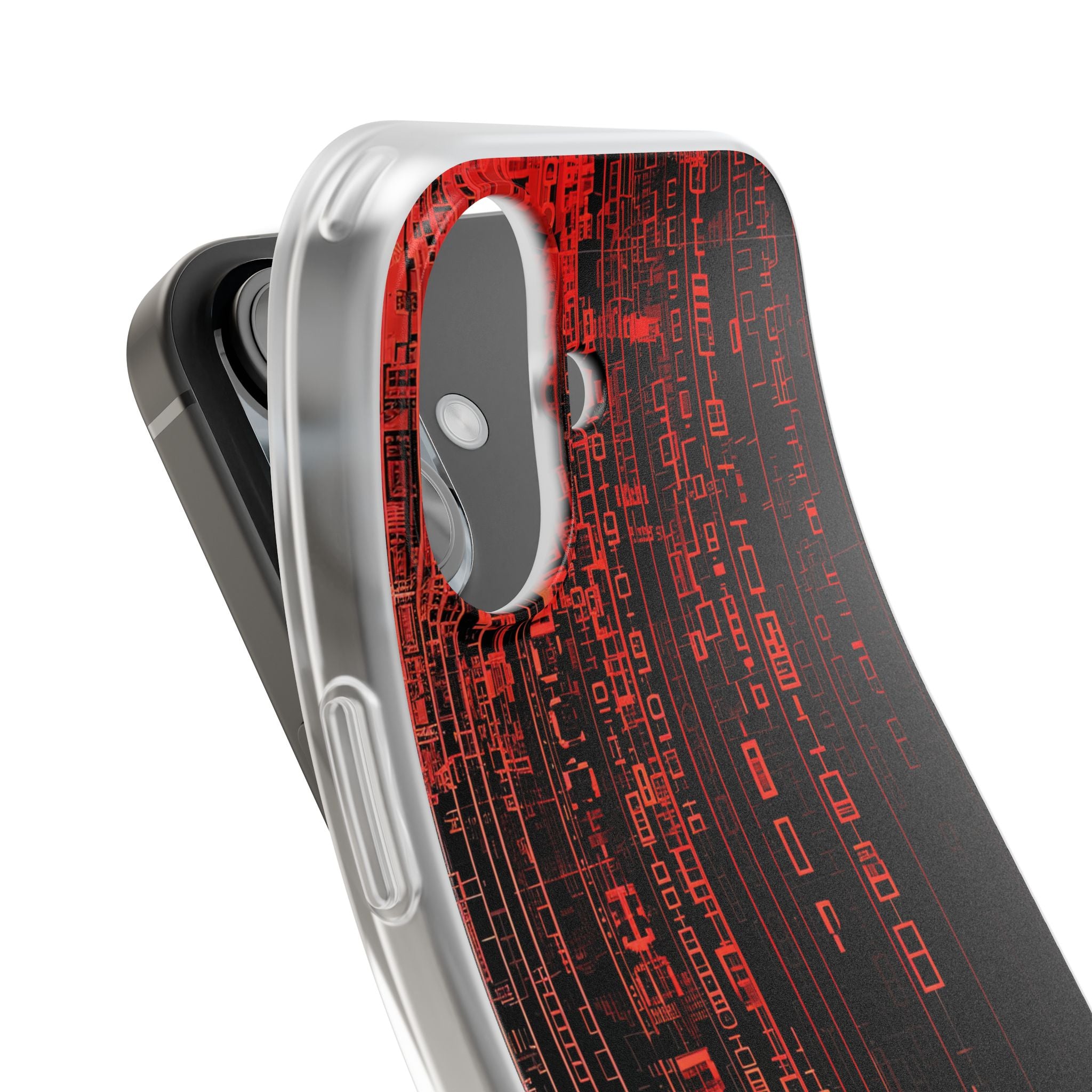 Crimson Glyphs iPhone 16 Case - Soft