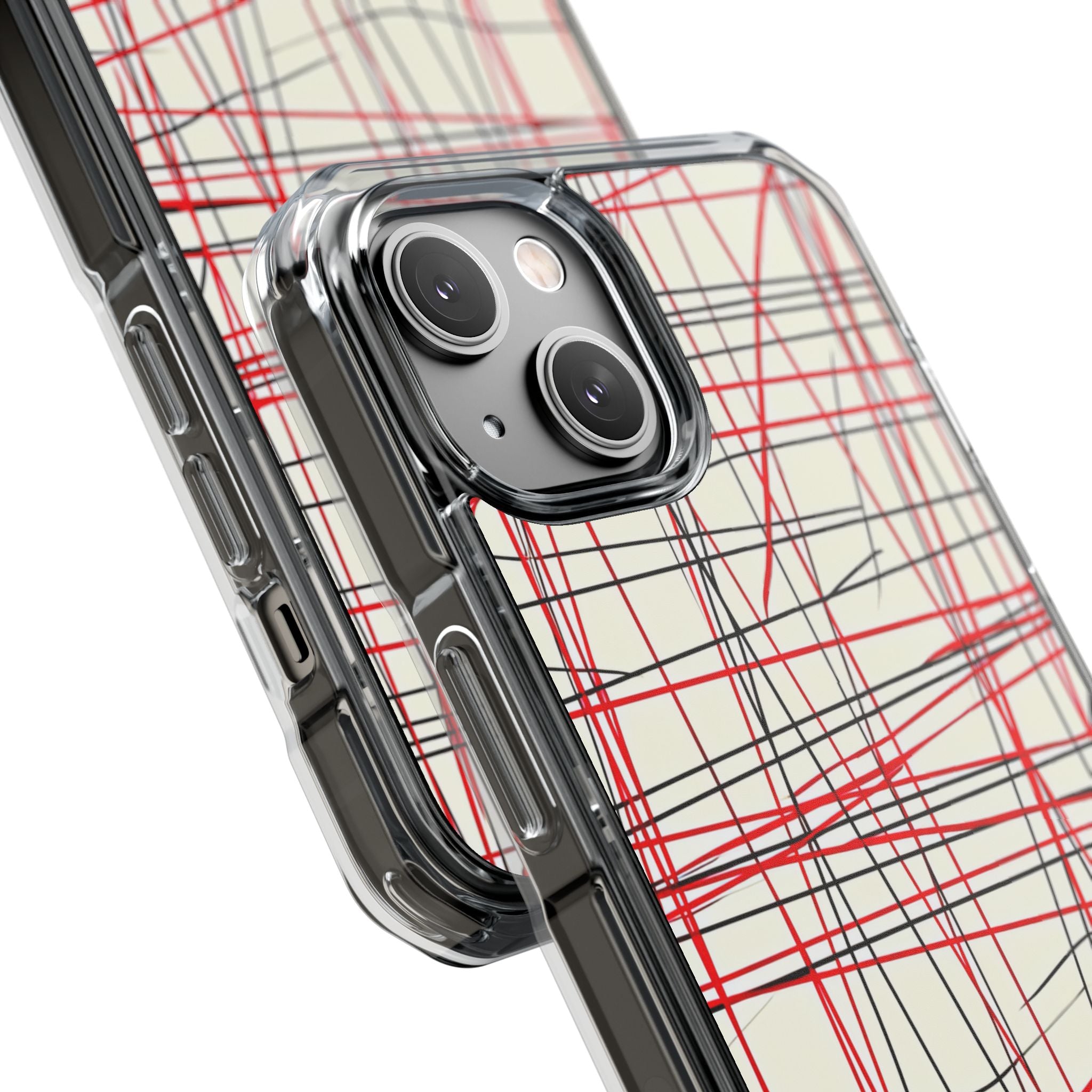 Crimson Wire Tangle iPhone 14 - Impact Clear+