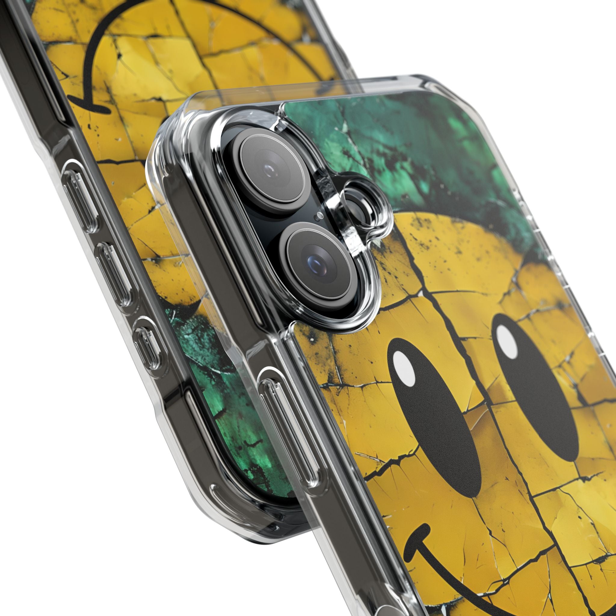 Cracked Smiley iPhone 15 Case - Impact