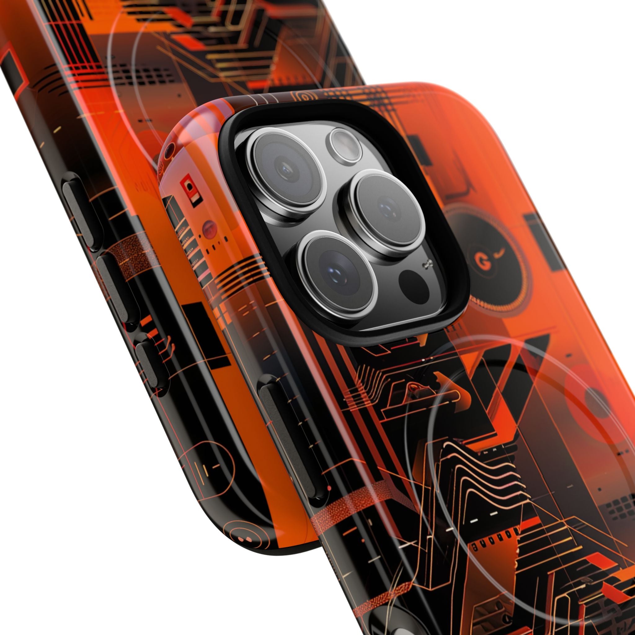 Orange Circuit Dreams iPhone 16 - Tough+