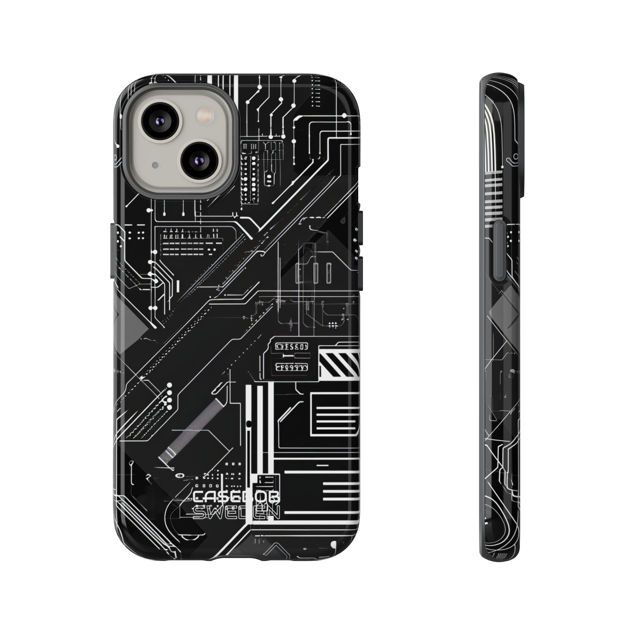Futuristic Circuit Grid iPhone 14 - Tough