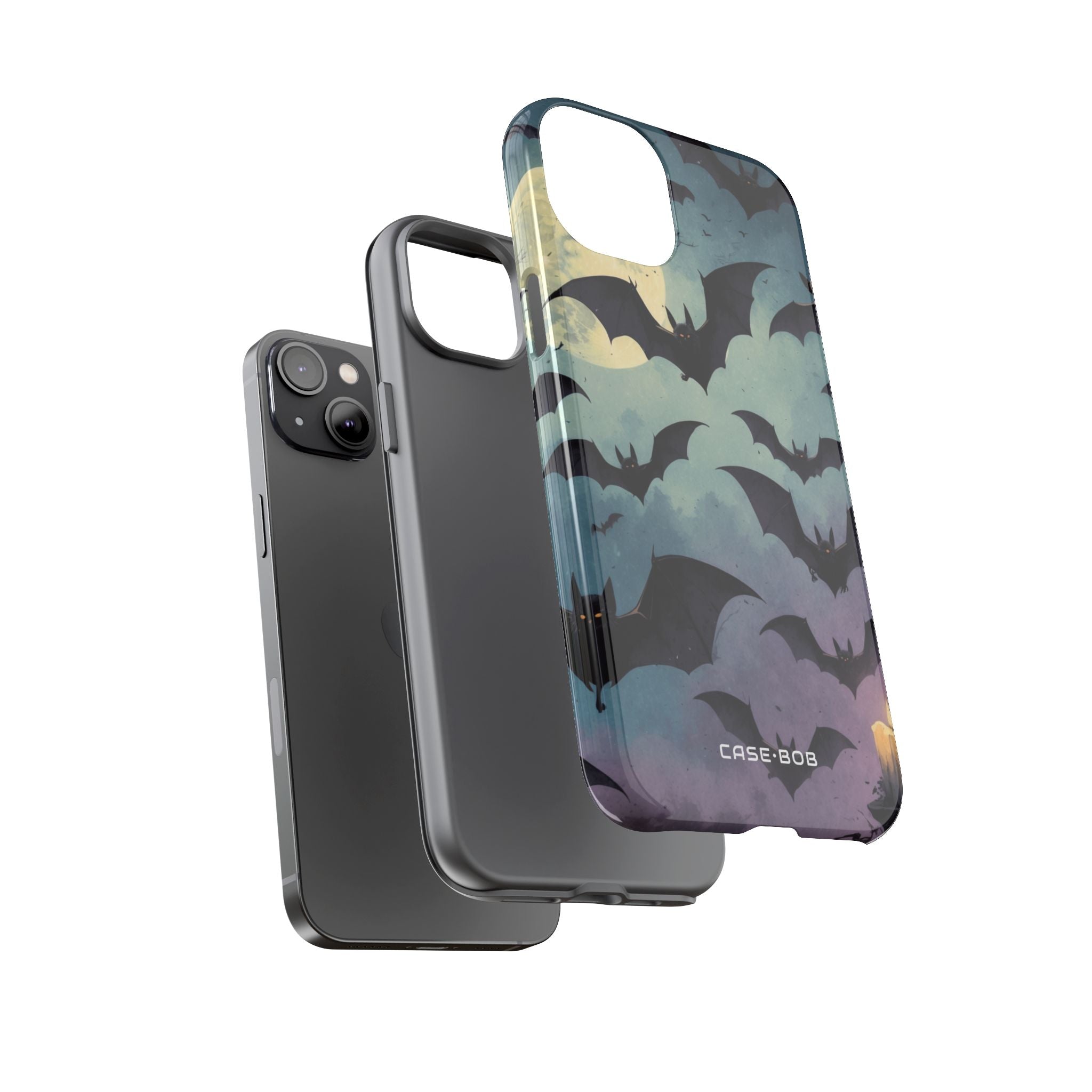 Glowing Bat Swarm iPhone 14 Plus Case - Tough